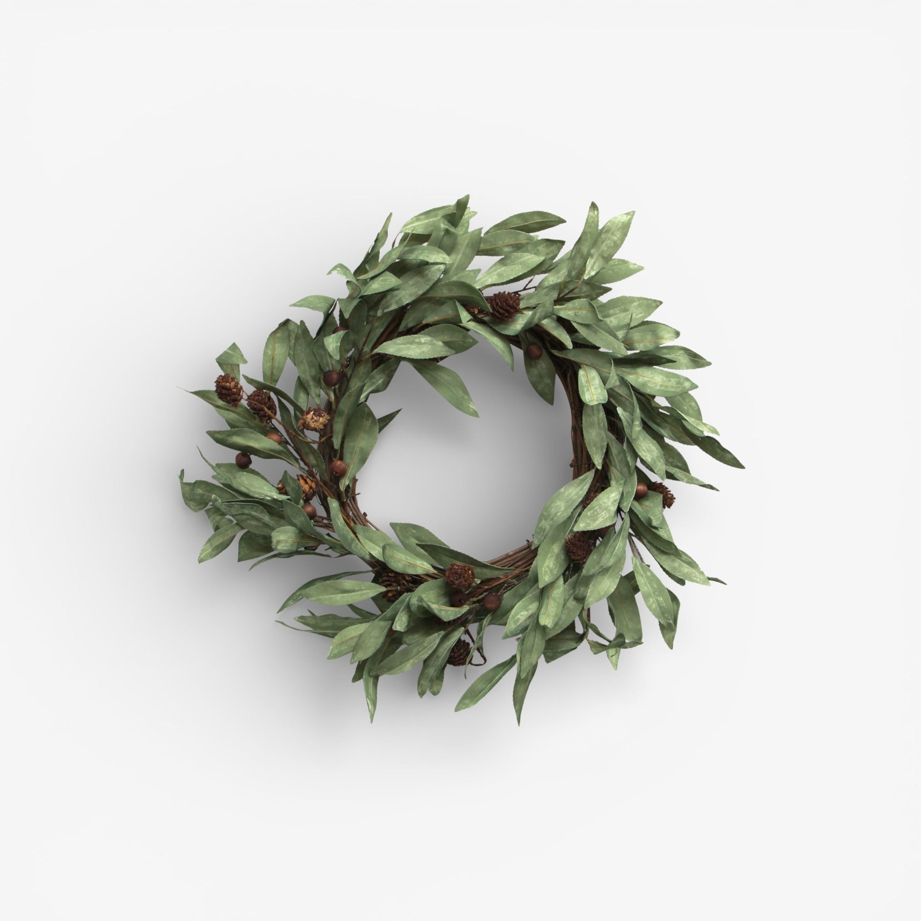 French Country Eucalyptus & Brown Berry Wood Wreath Small