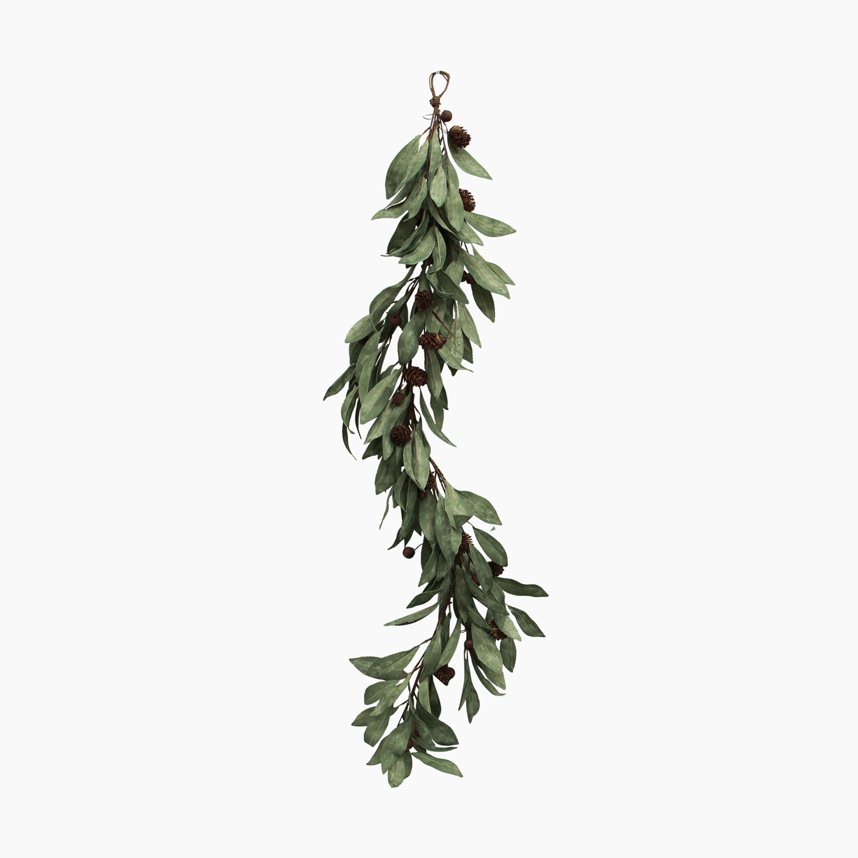 French Country Eucalyptus & Brown Berry Wood Swag Small