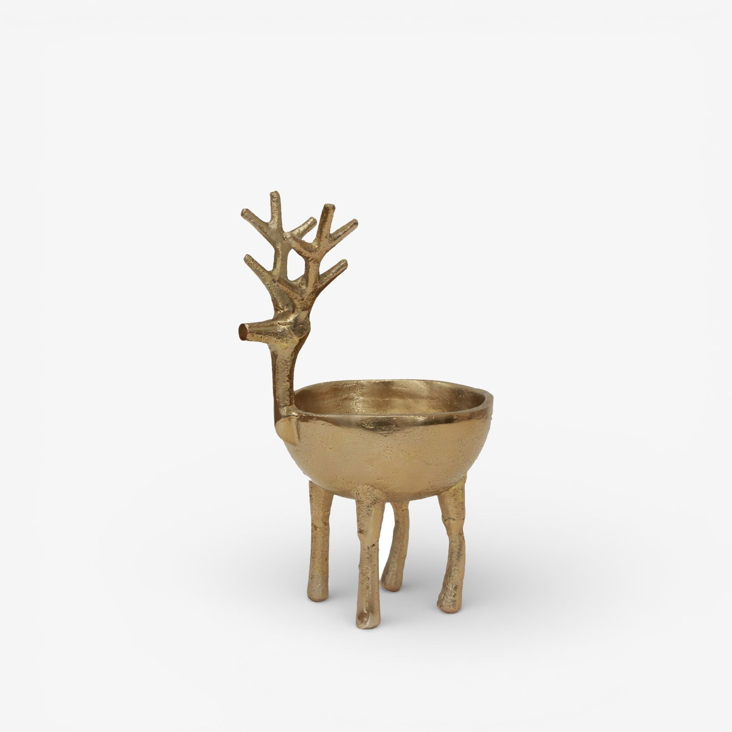 French Country Reindeer Sweets Bowl Gold Large