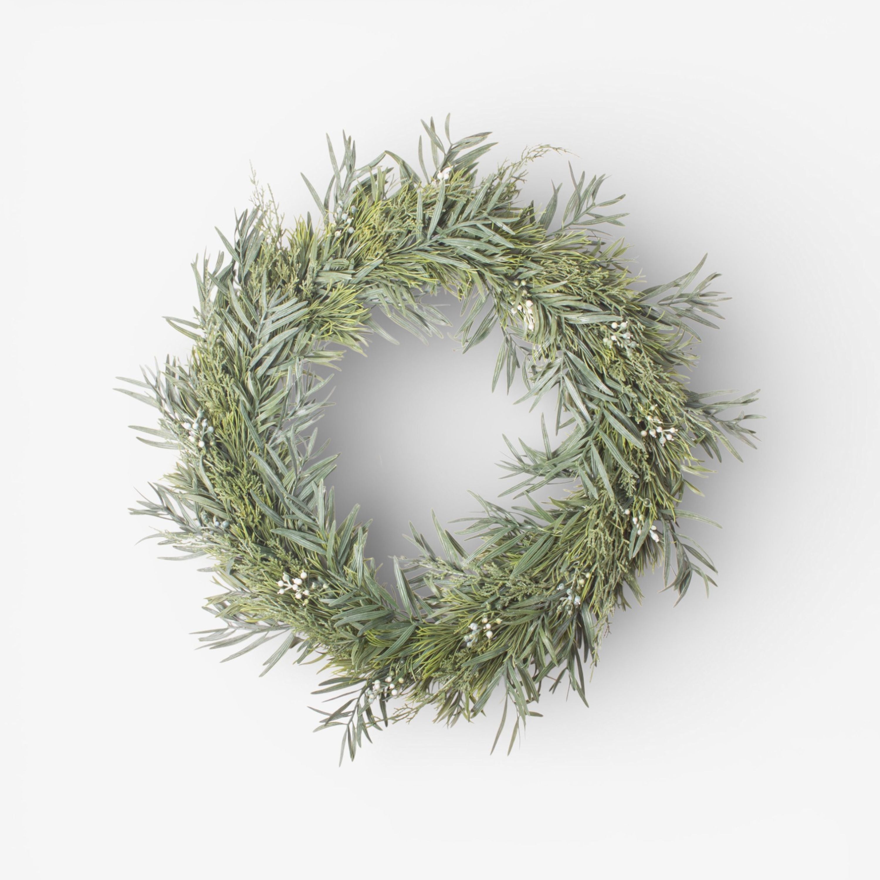 French Country Mixed Silver Green Wreath