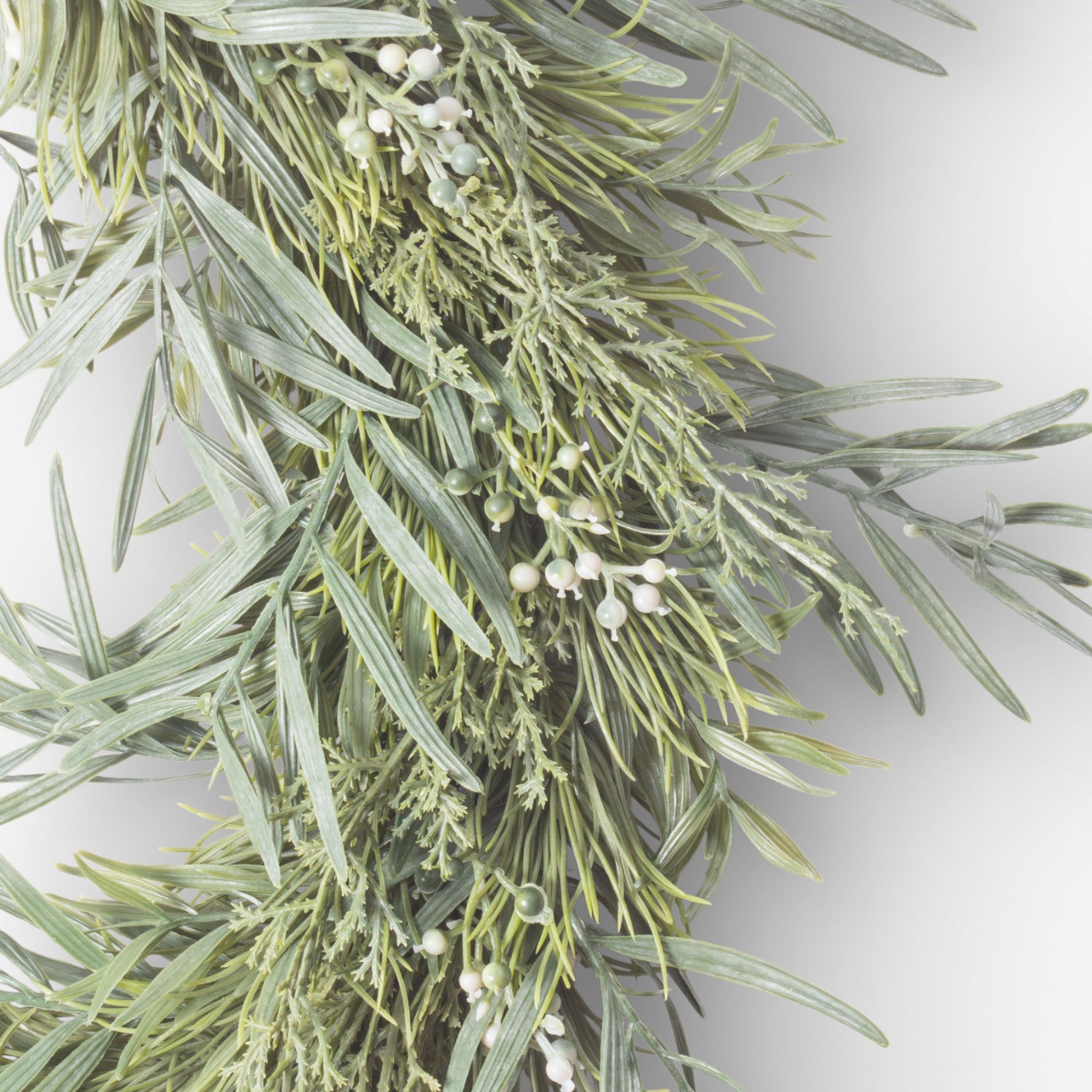 French Country Mixed Silver Green Wreath