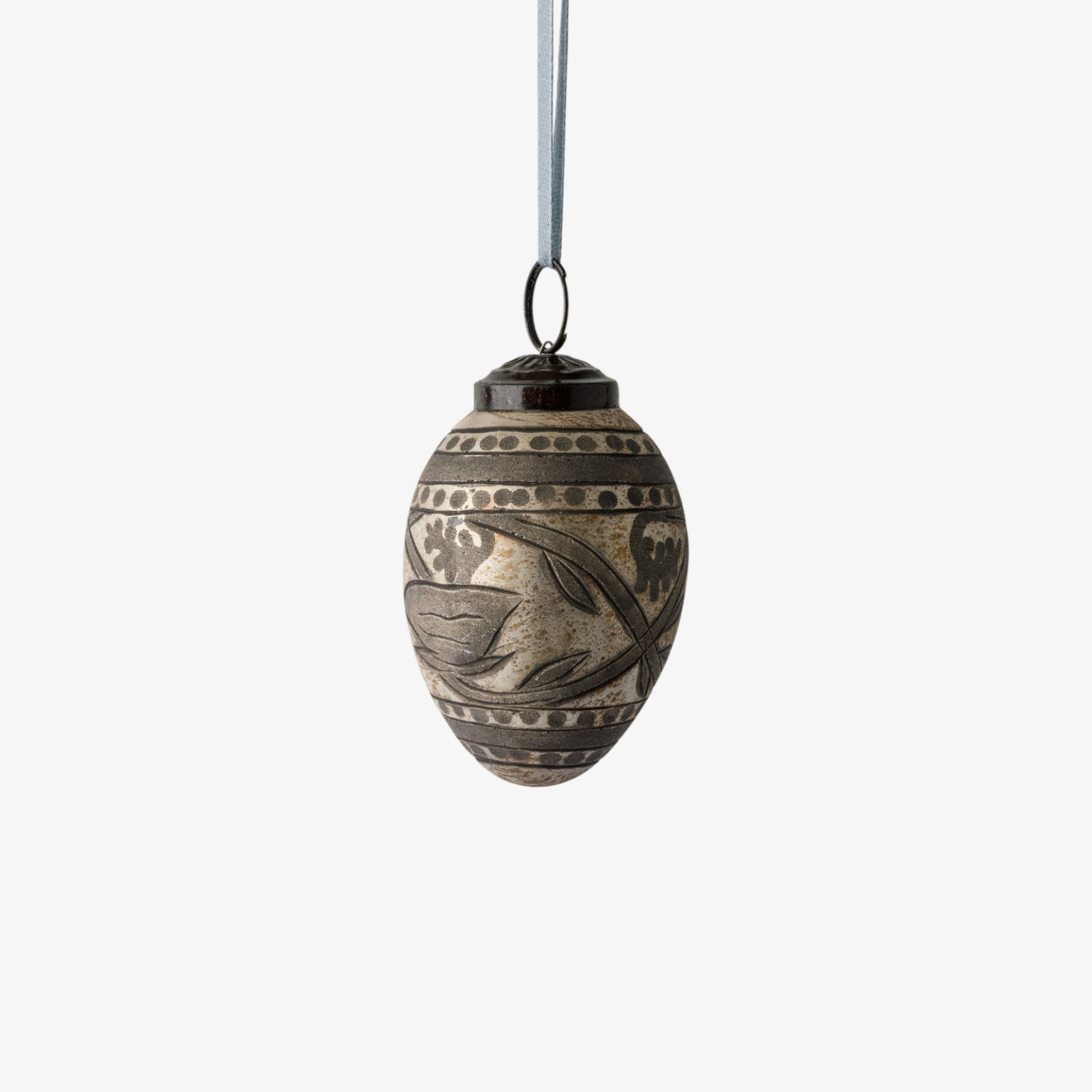 French Country Silver Eclipse Small Hanging Egg