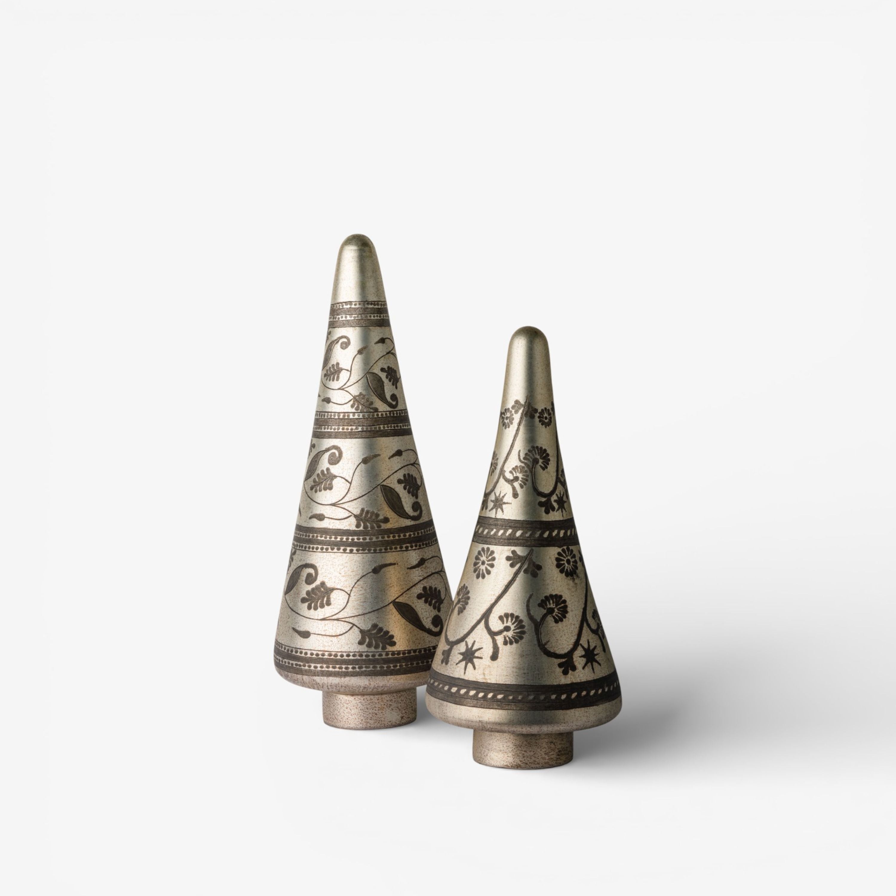 French Country Silver Eclipse Cone Tree Small