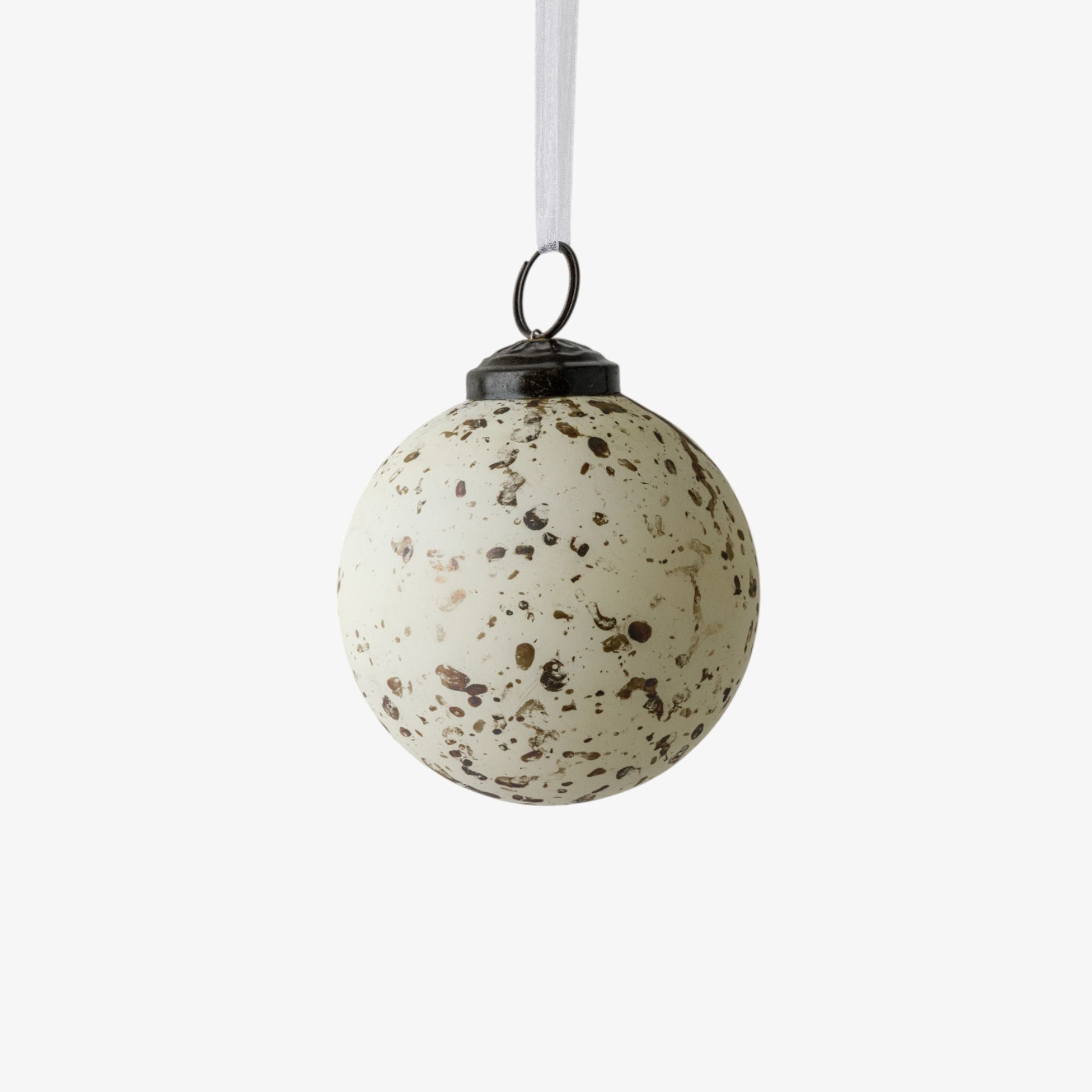 French Country Painterly Cream Hanging Ball