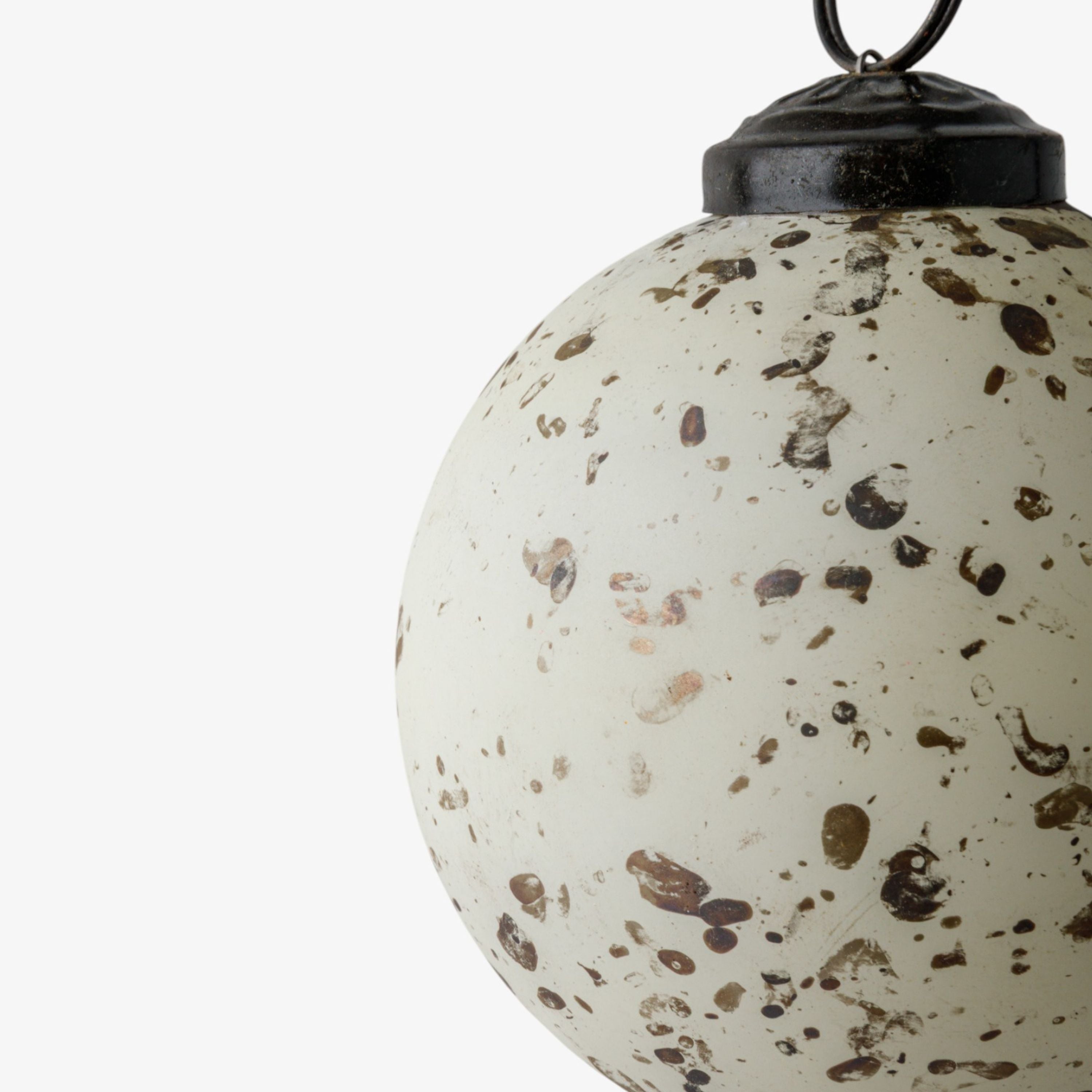 French Country Painterly Cream Hanging Ball