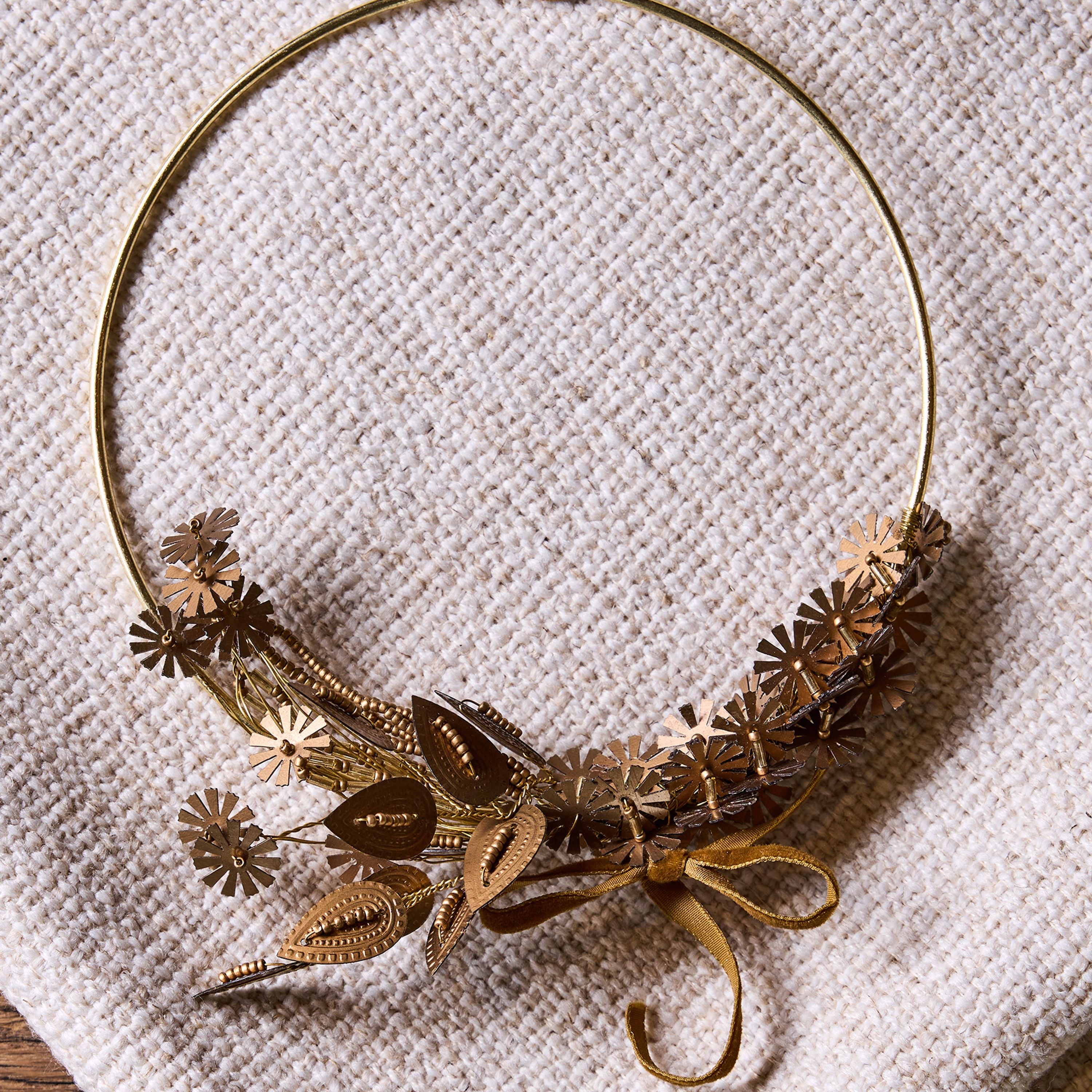 French Country Metal Flower Wreath