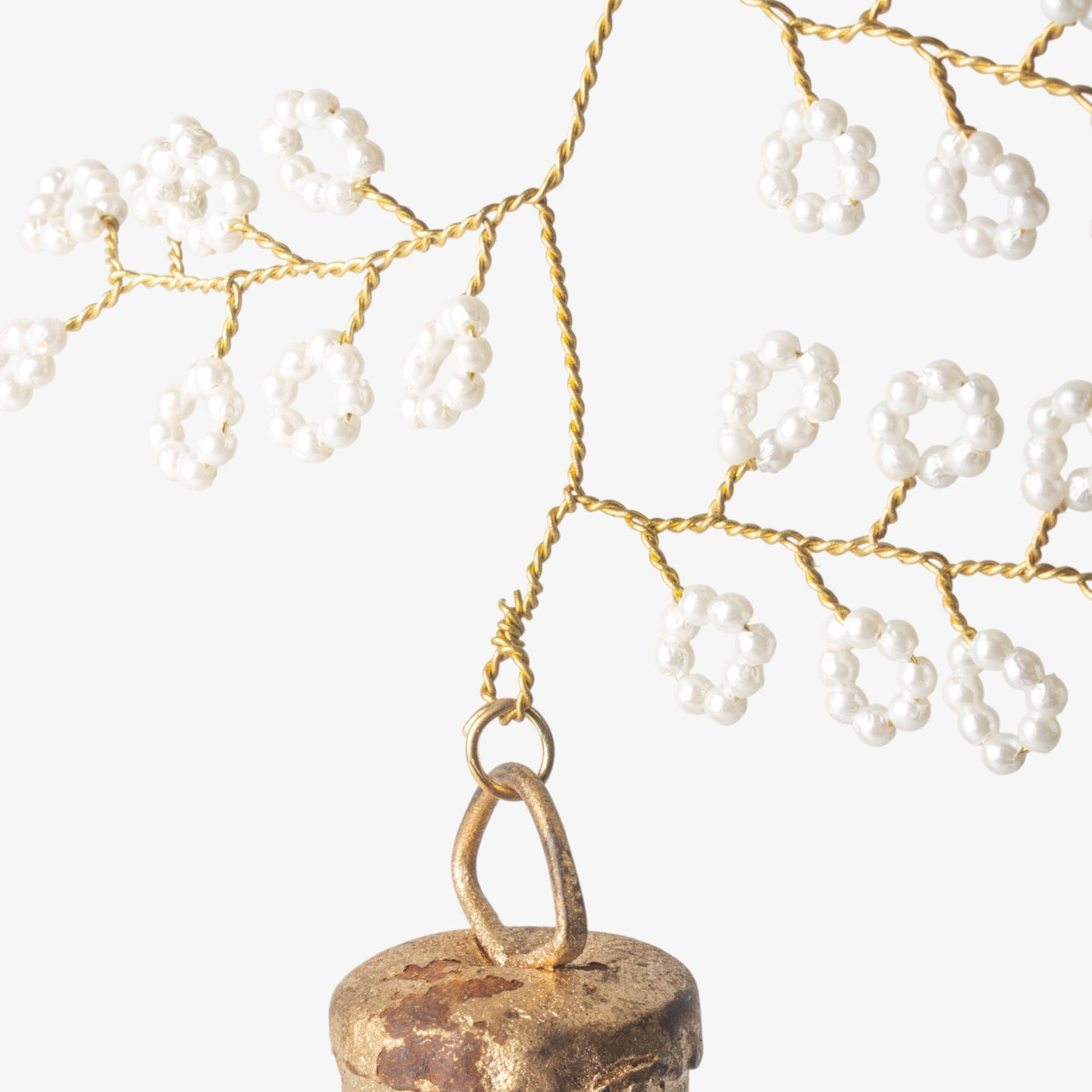 French Country Beaded Flower Bell Decoration