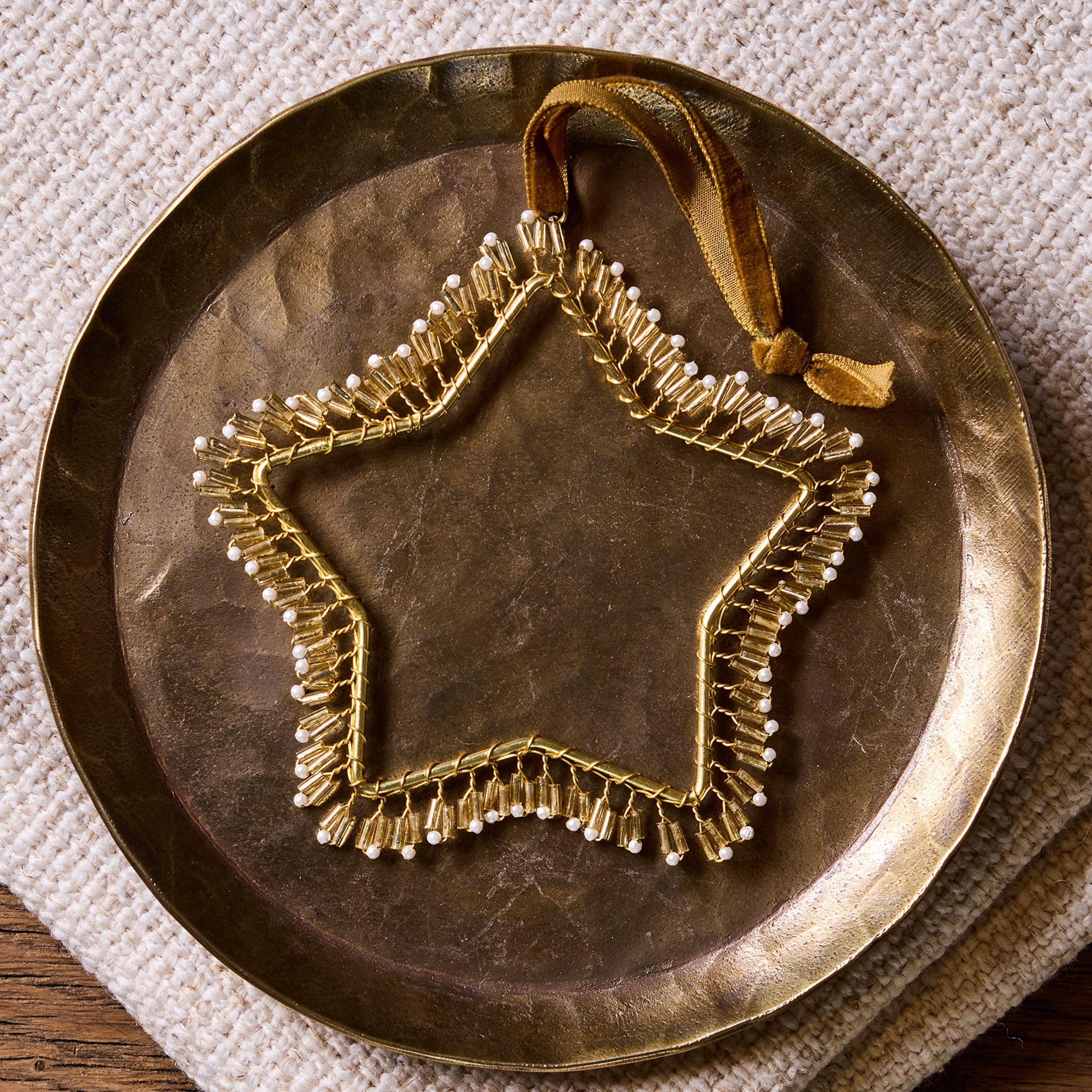 French Country Hanging Beaded Star