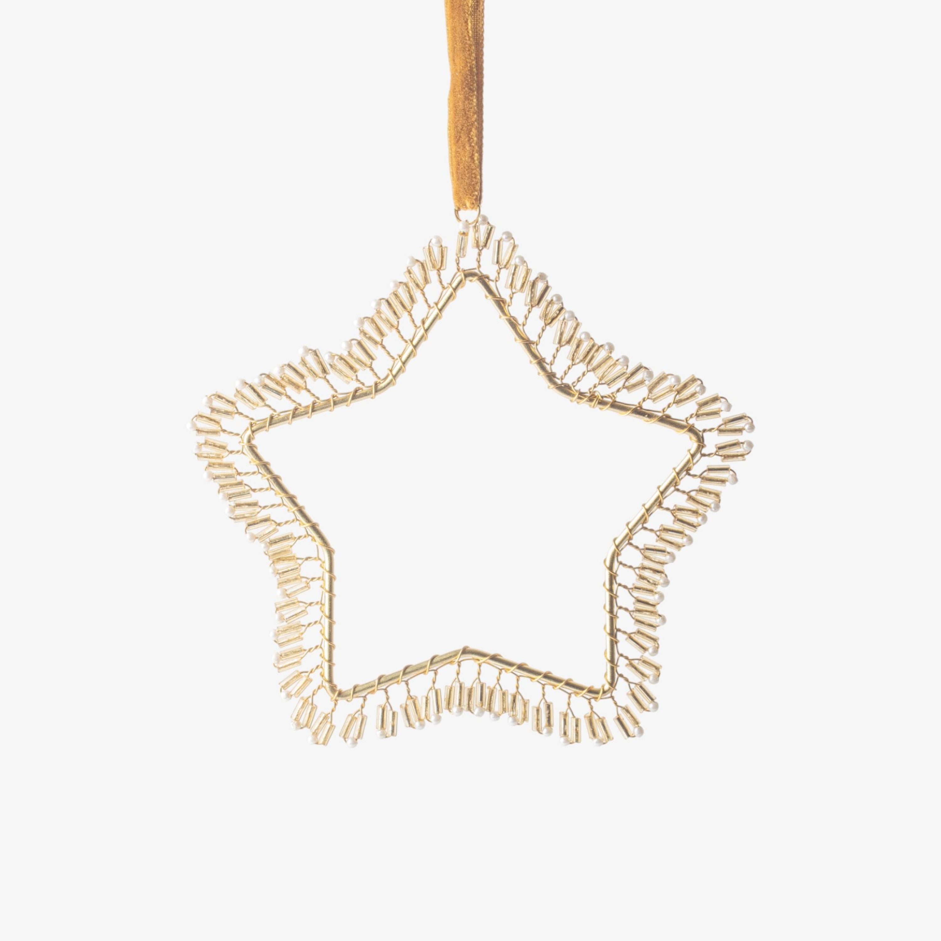 French Country Hanging Beaded Star