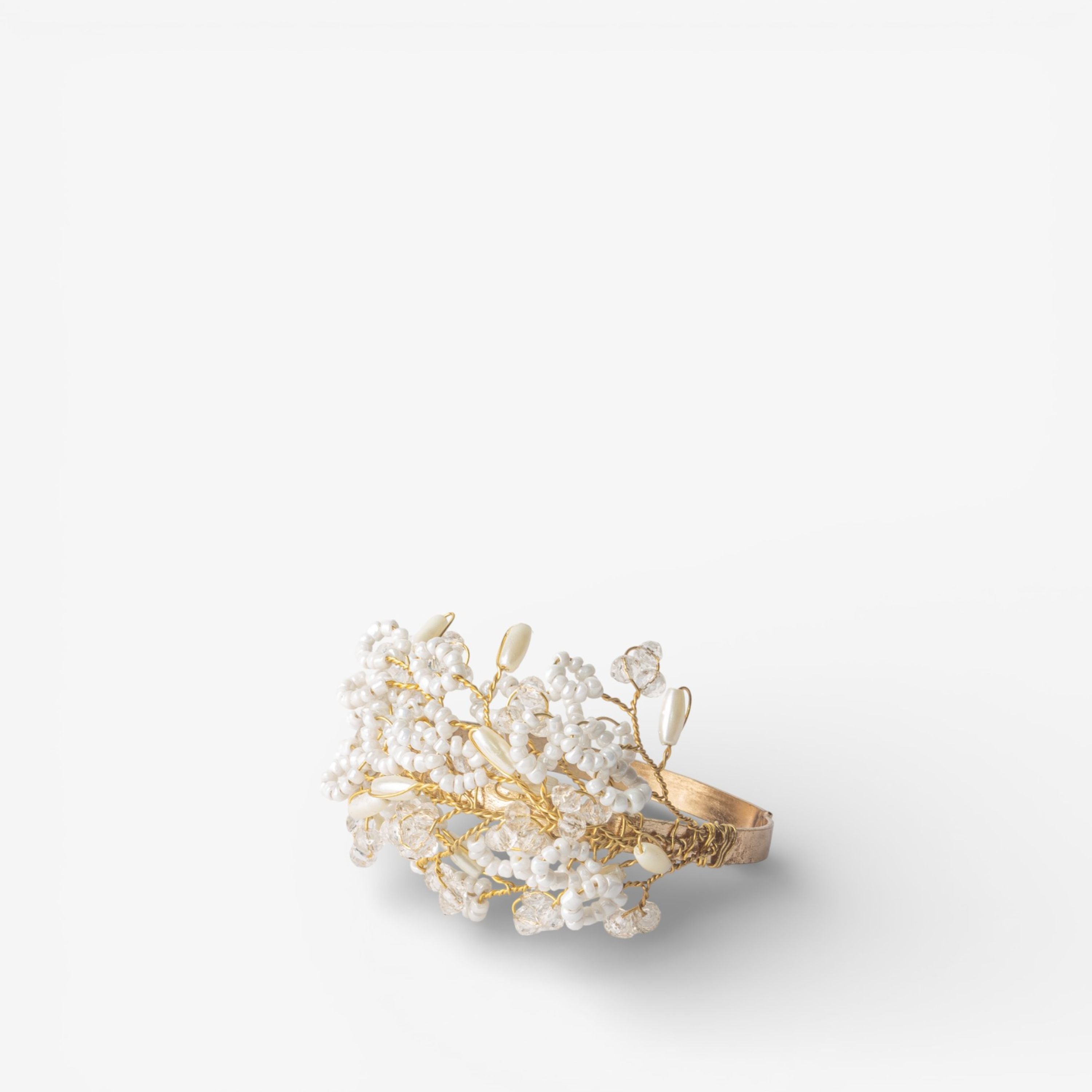 French Country Beaded Golden Napkin Ring
