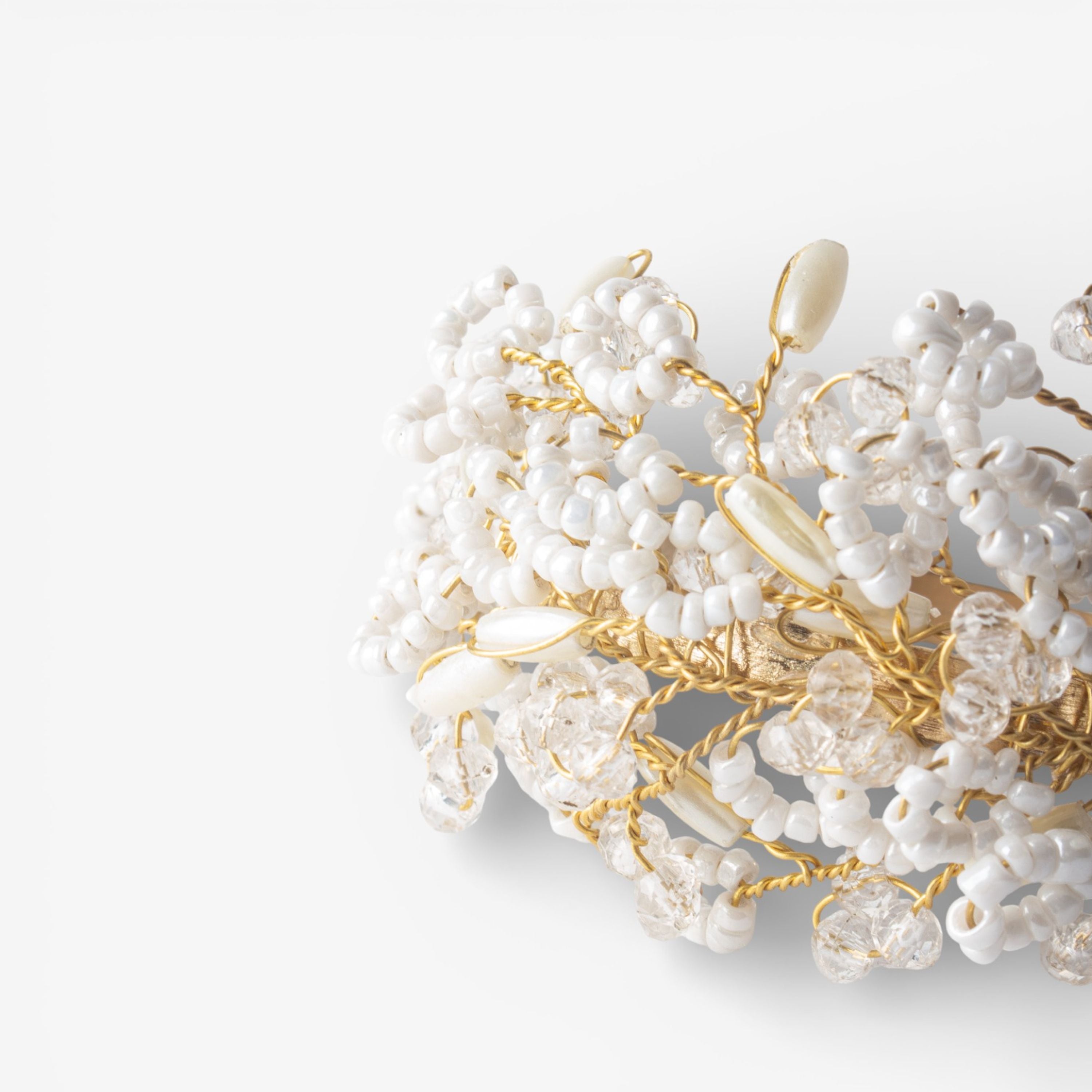French Country Beaded Golden Napkin Ring