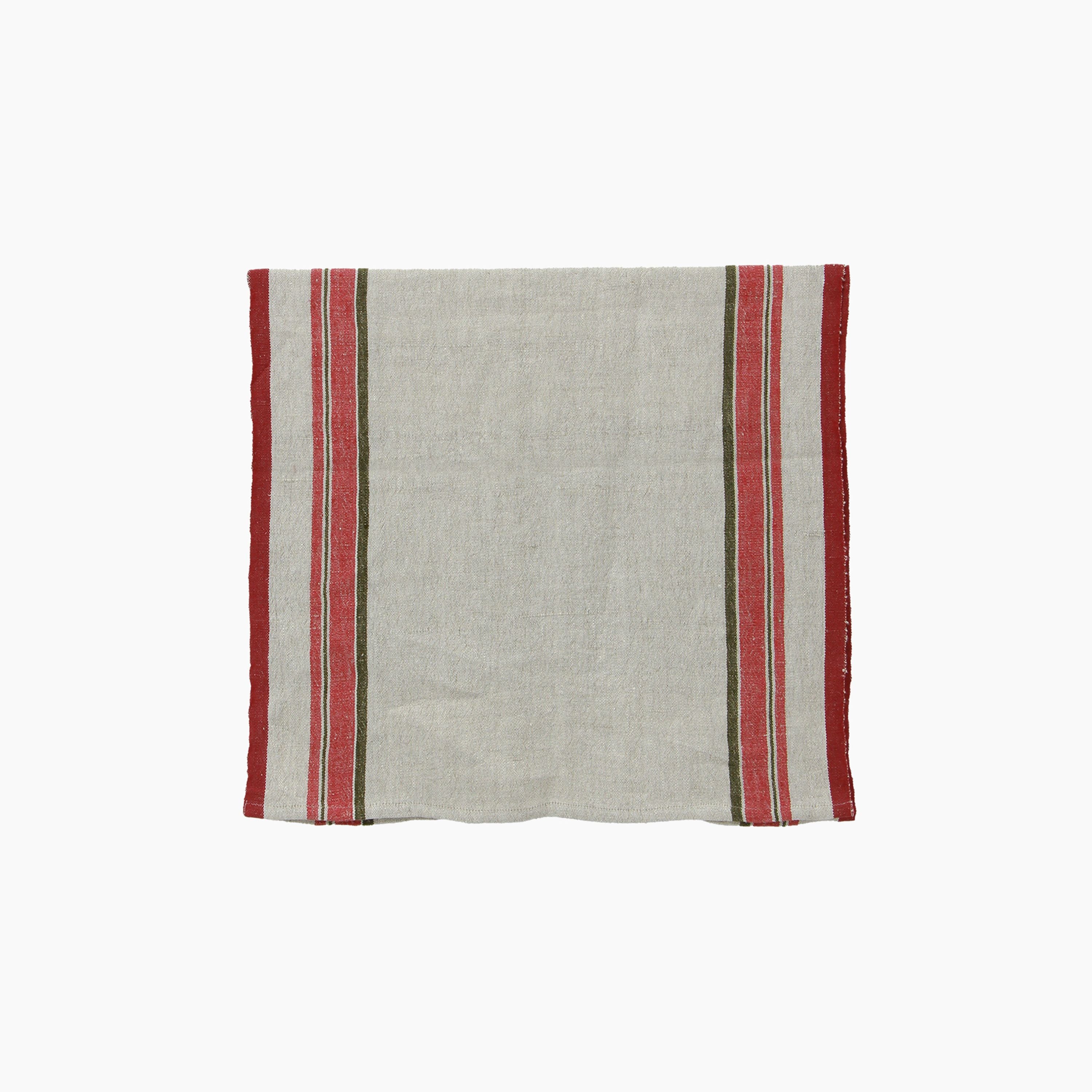 French Country Red Selvedge Stripe Linen Table Runner