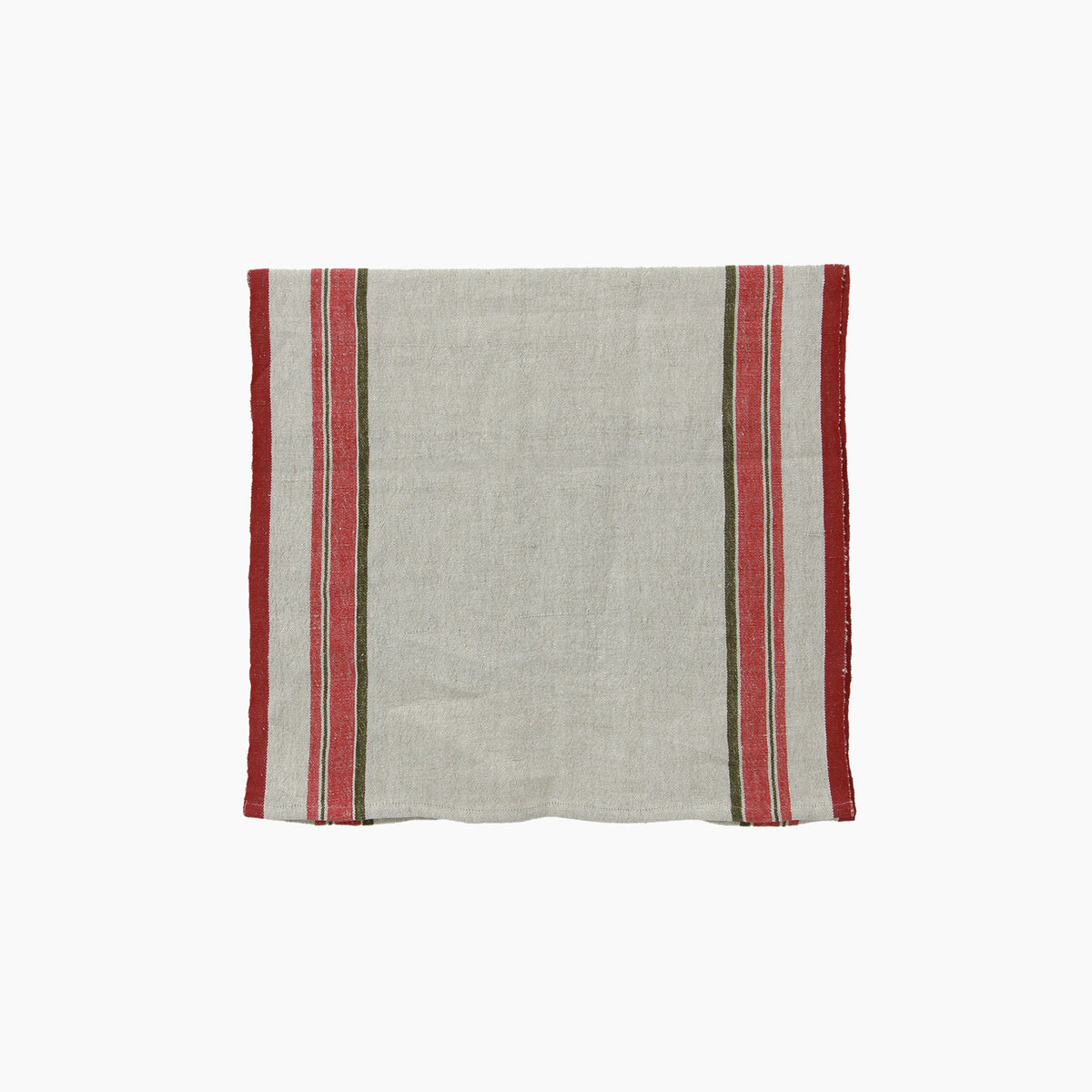 French Country Red Selvedge Stripe Linen Table Runner