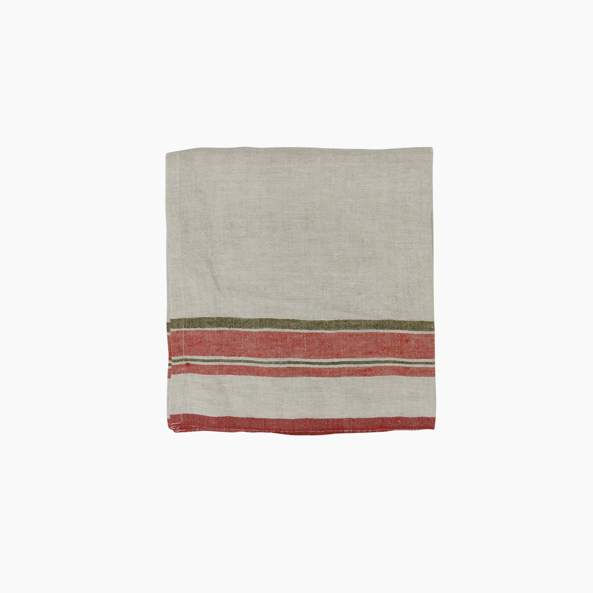 French Country Red Selvedge Stripe Linen Napkin