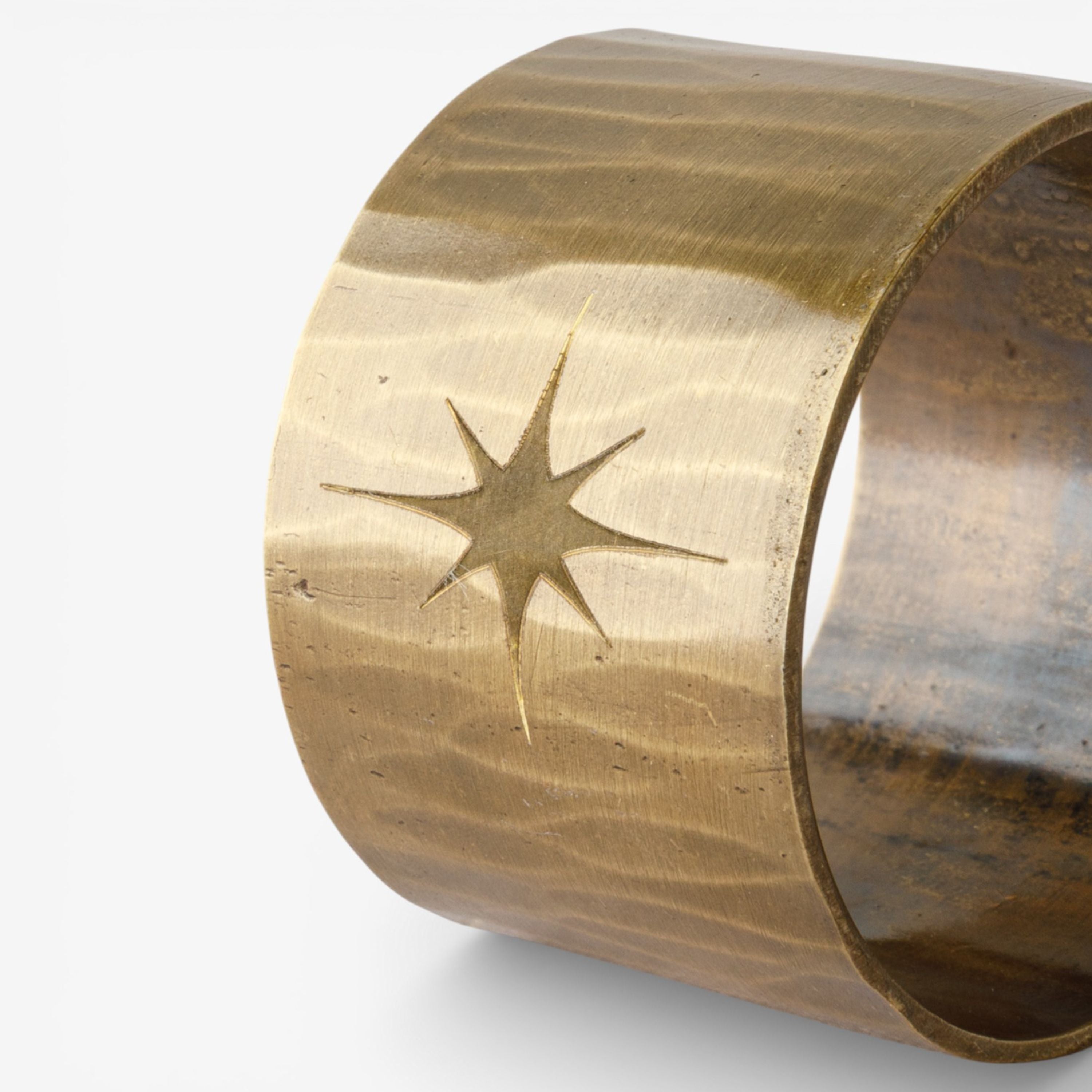 French Country Etched Star Napkin Ring