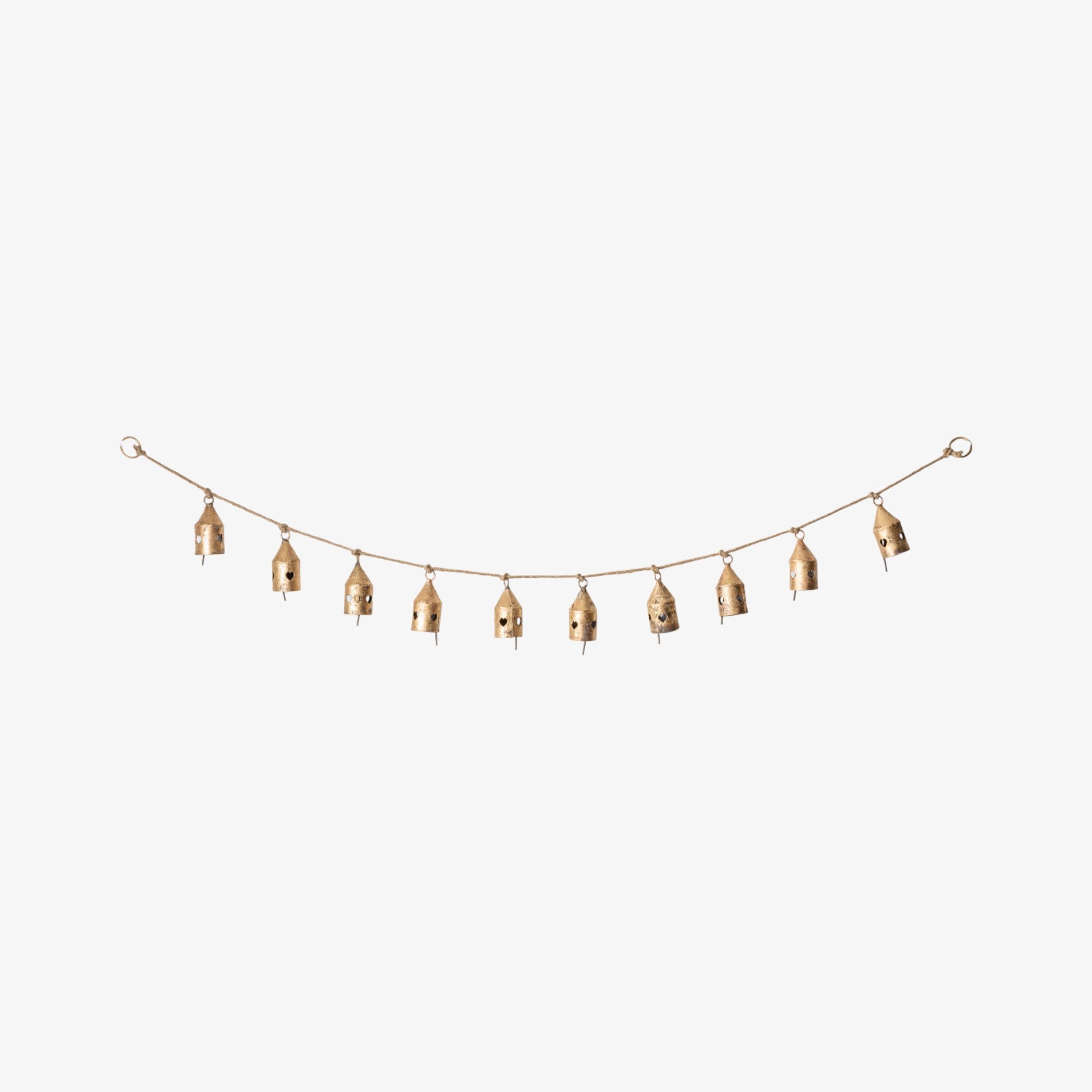 French Country Monastery 10 Bells Garland Heart Cut Out