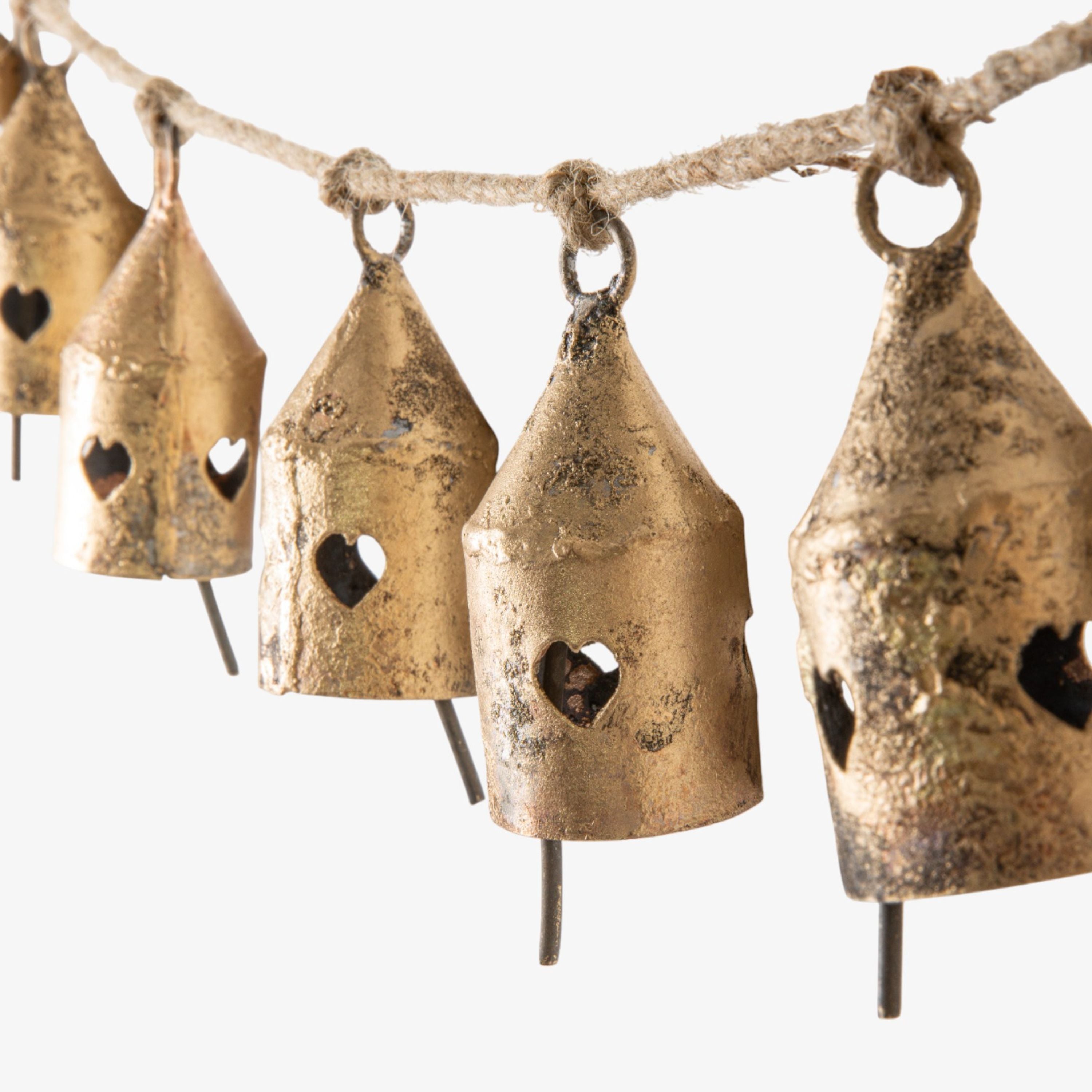 French Country Monastery 10 Bells Garland Heart Cut Out