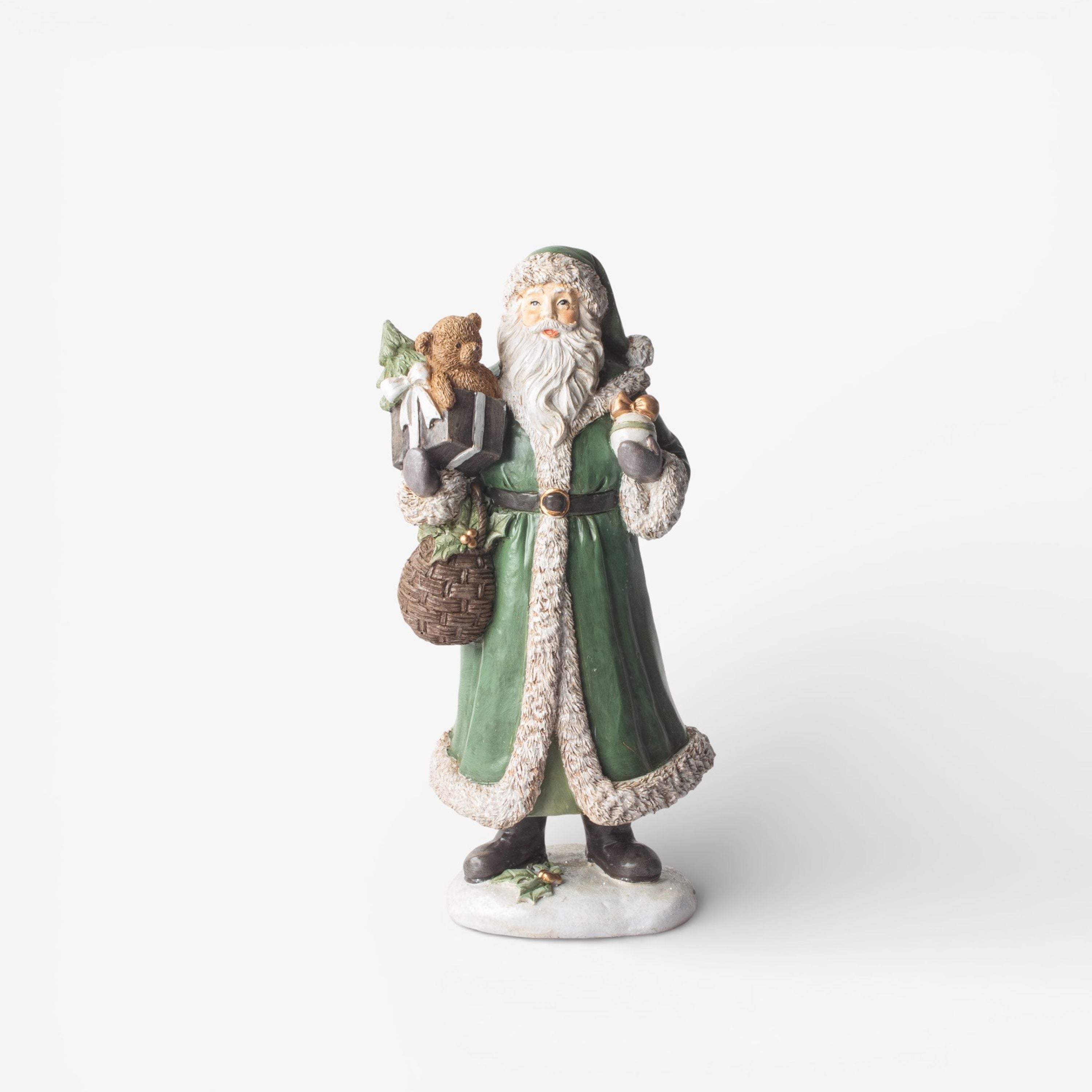 French Country Festive Santa with Bear