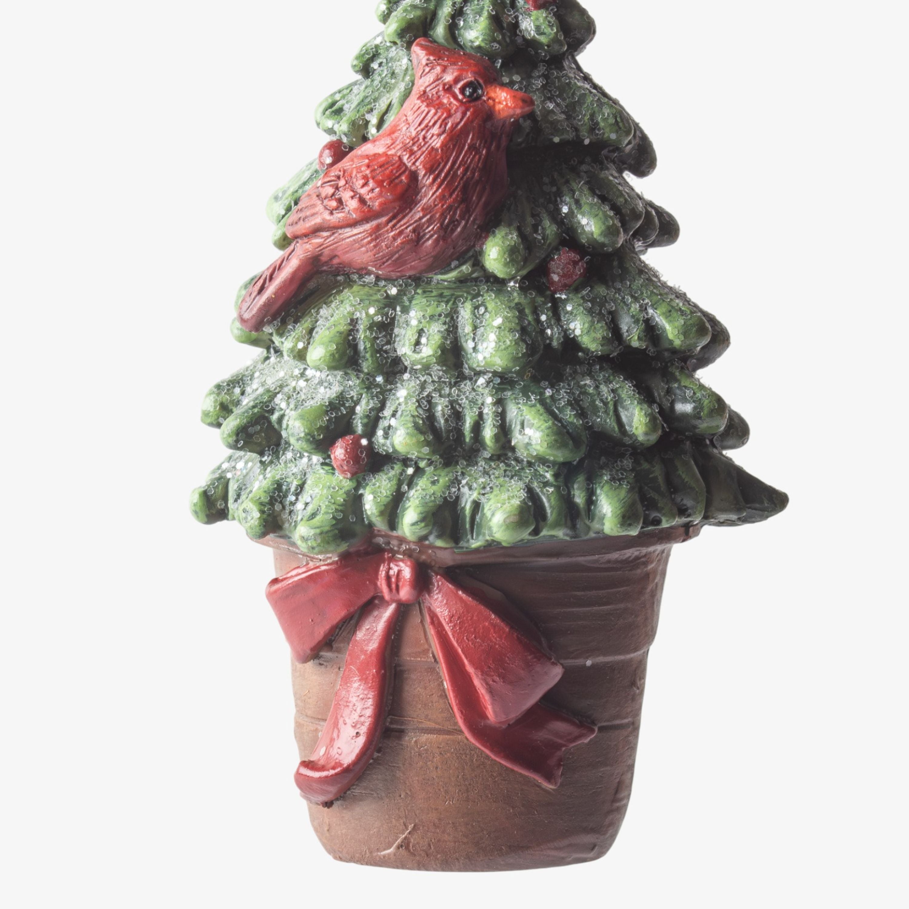 French Country Hanging Potted Tree with Bird