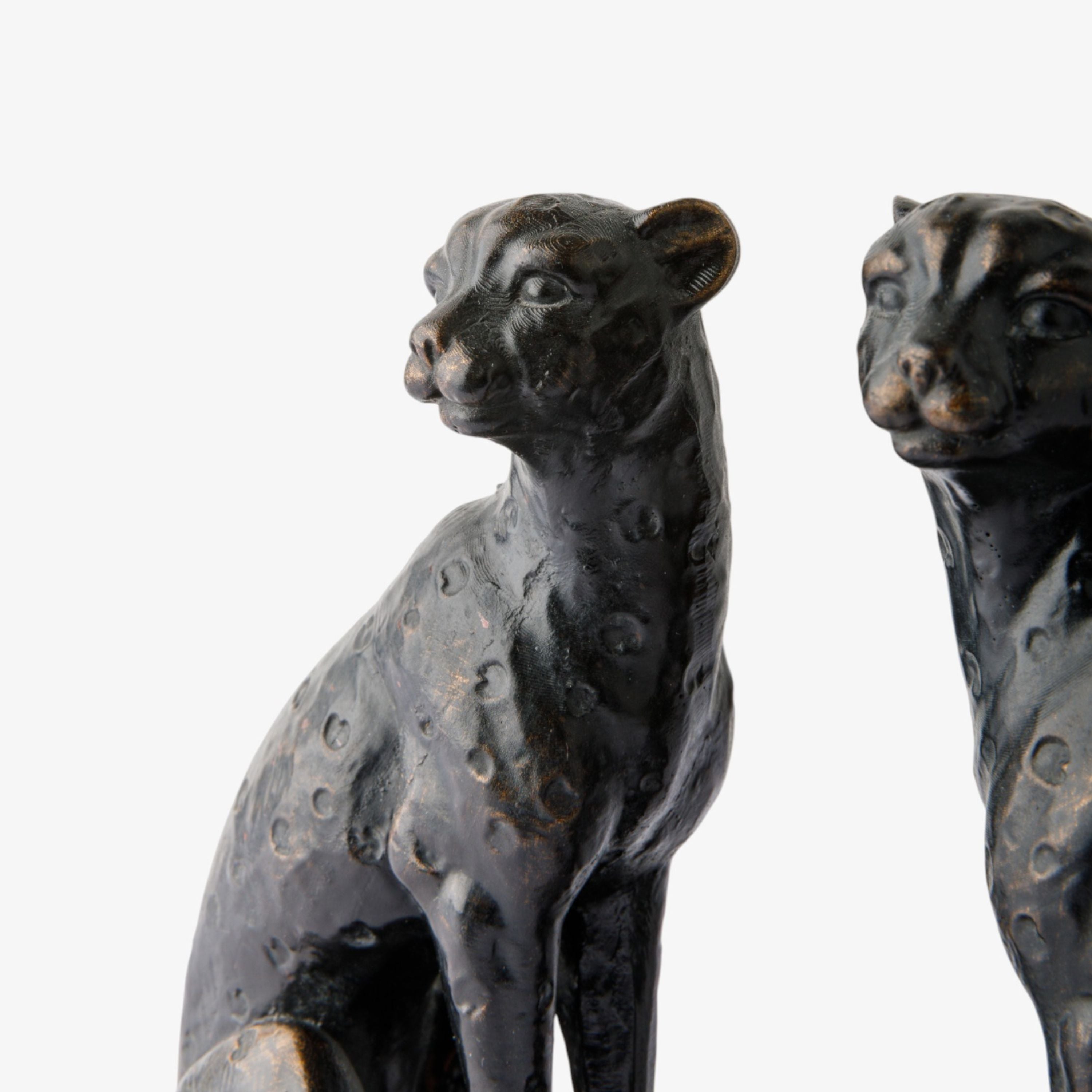 French Country Cheetah Bronzed Finish Bookends (2 Piece Set)