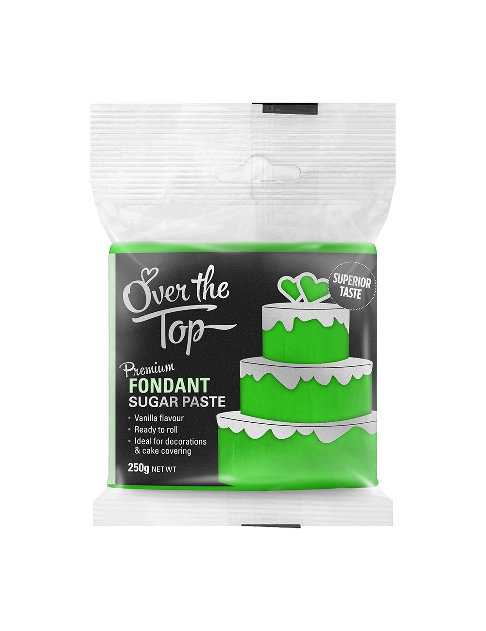 Over The Top Fondant Grass Green 250g