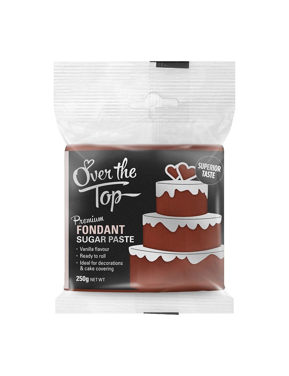 Over The Top Fondant Warm Brown 250g