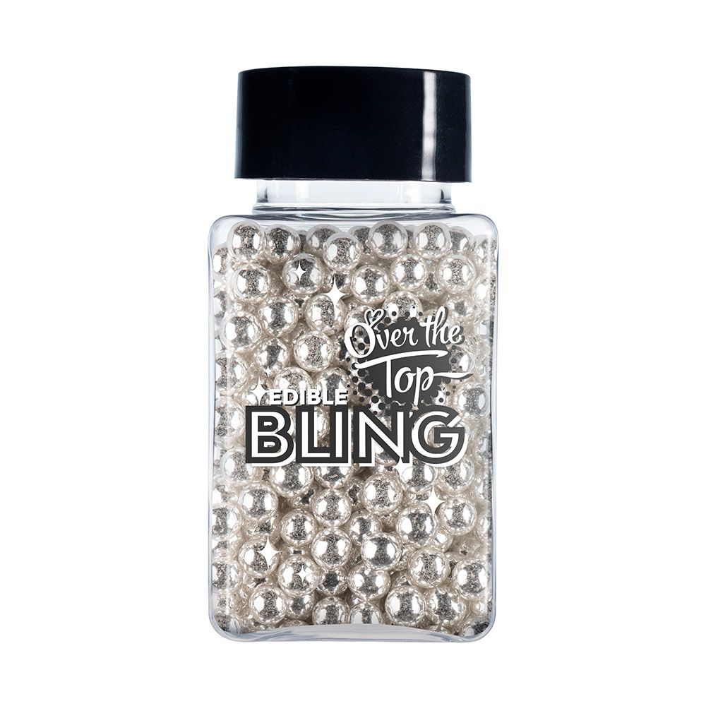 Over The Top Bling Silver Pearls 70g 4mm