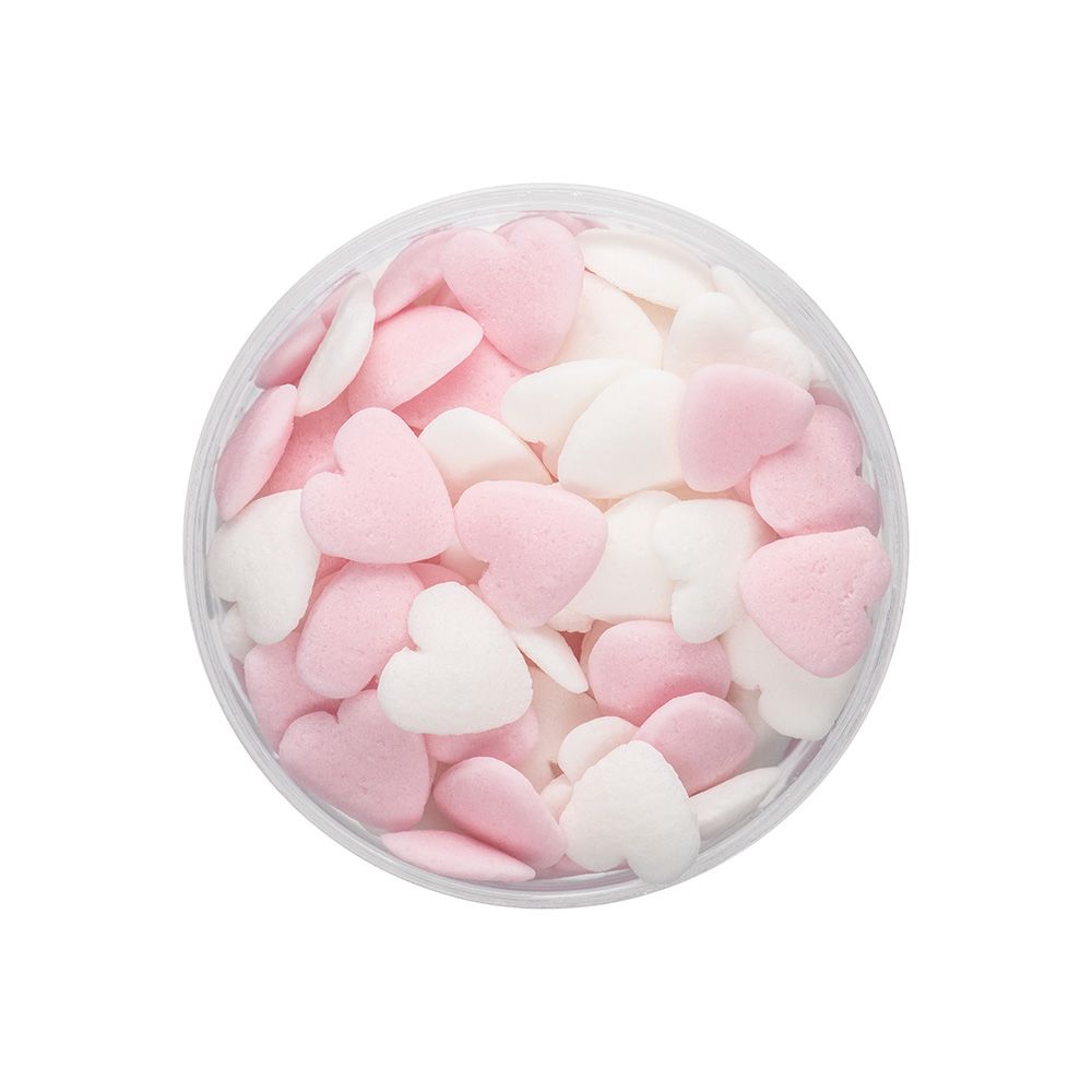 Over The Top Bling Love Hearts White & Pink 55g