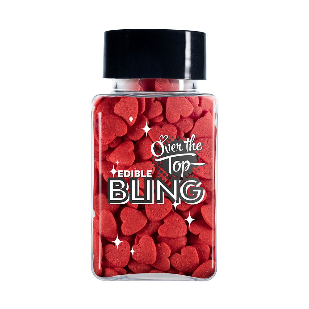 Over The Top Bling Love Hearts Red 55g