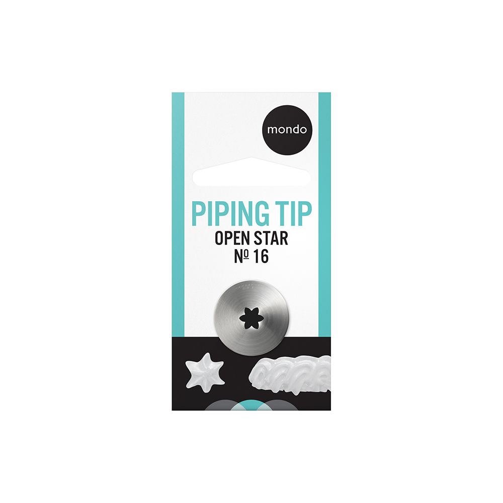 Mondo No. 16 Stainless Steel Open Star Piping Tip