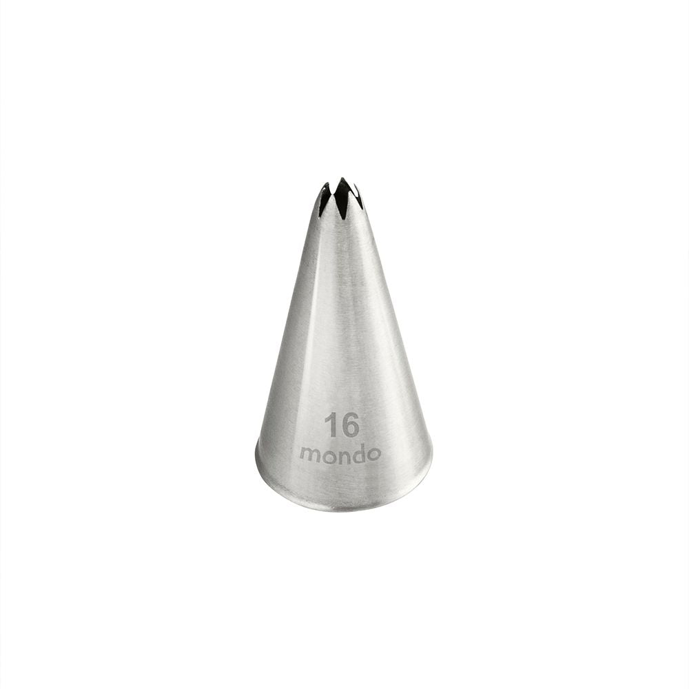 Mondo No. 16 Stainless Steel Open Star Piping Tip