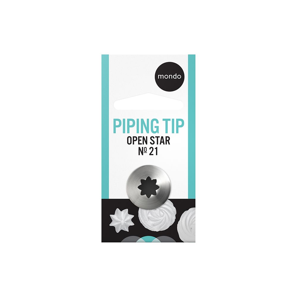 Mondo No. 21 Stainless Steel Open Star Piping Tip
