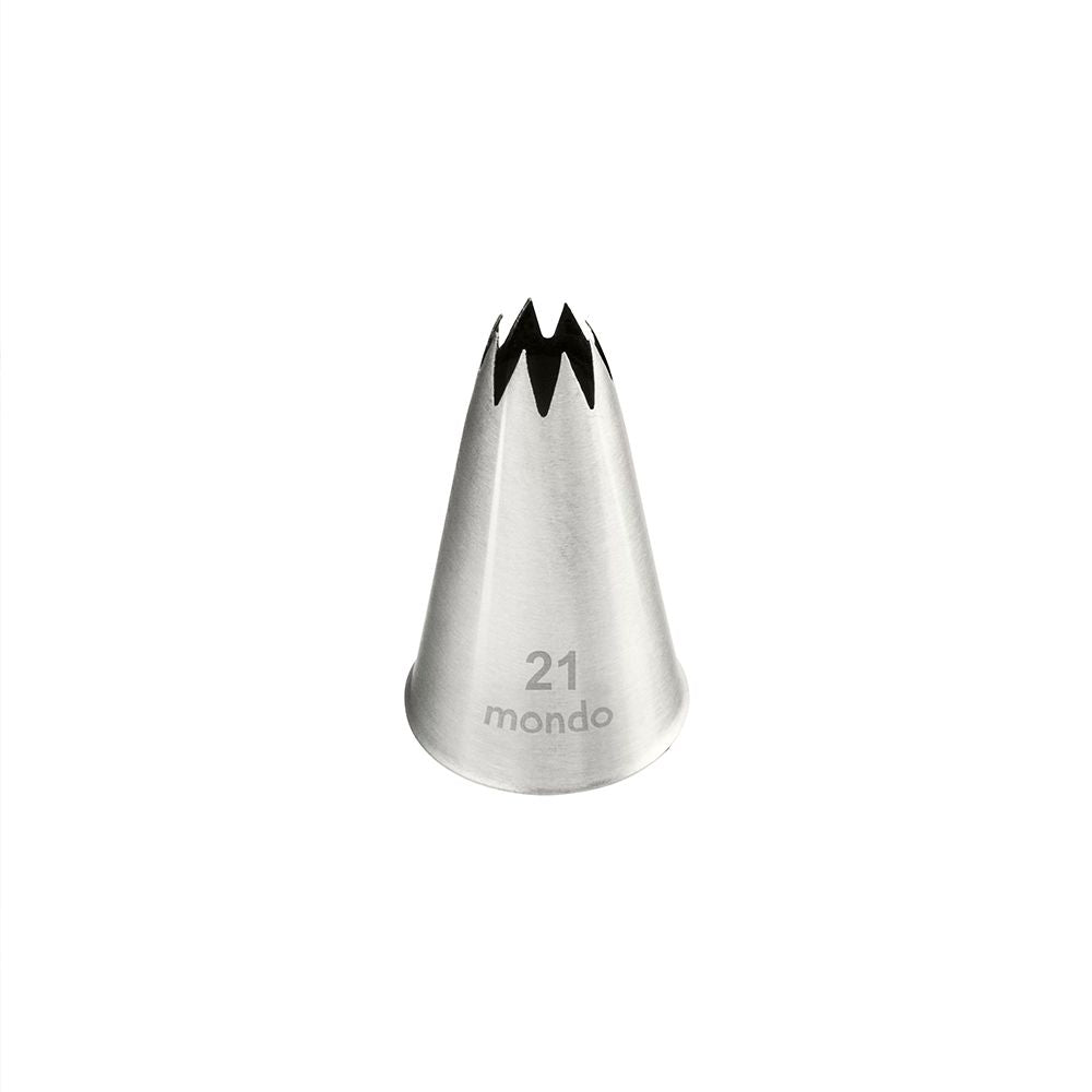 Mondo No. 21 Stainless Steel Open Star Piping Tip