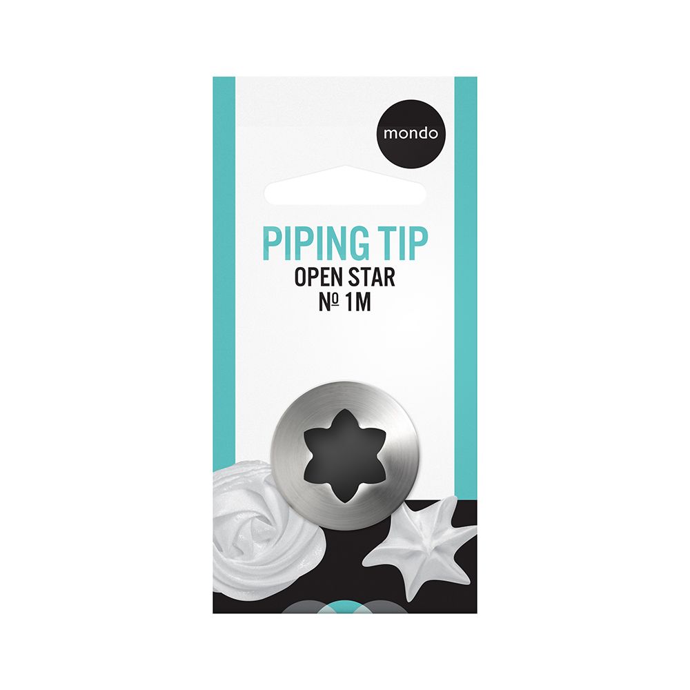 Mondo No. 1M Stainless Steel Open Star Piping Tip
