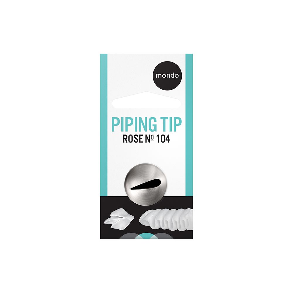 Mondo No. 104 Stainless Steel Rose Piping Tip