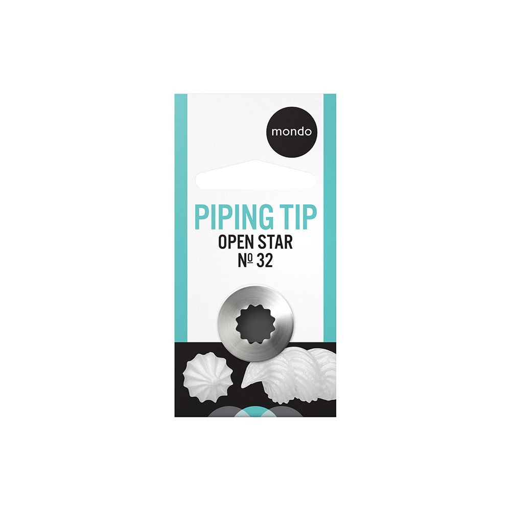 Mondo No. 32 Stainless Steel Open Star Piping Tip