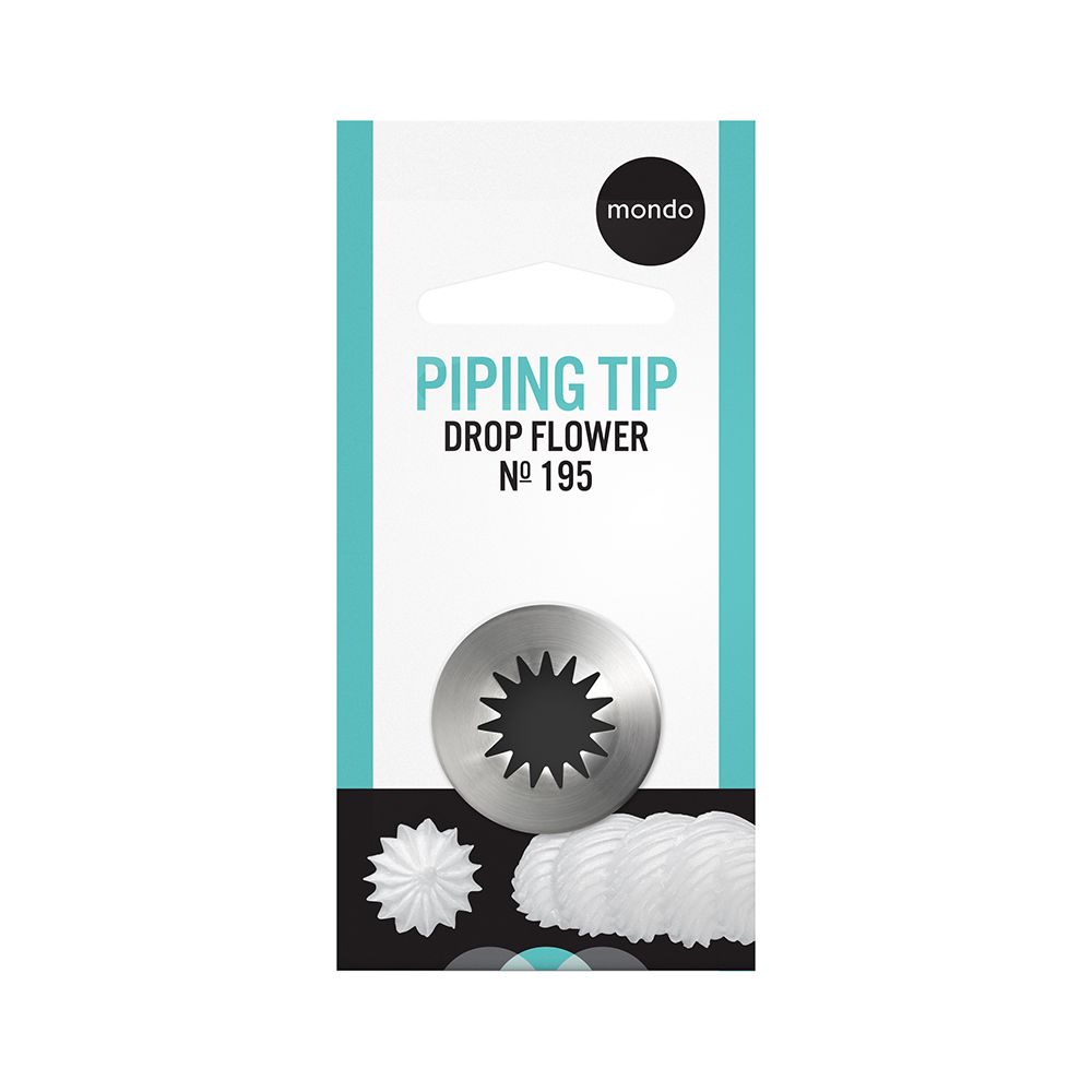 Mondo No. 195 Stainless Steel Drop Flower Piping Tip