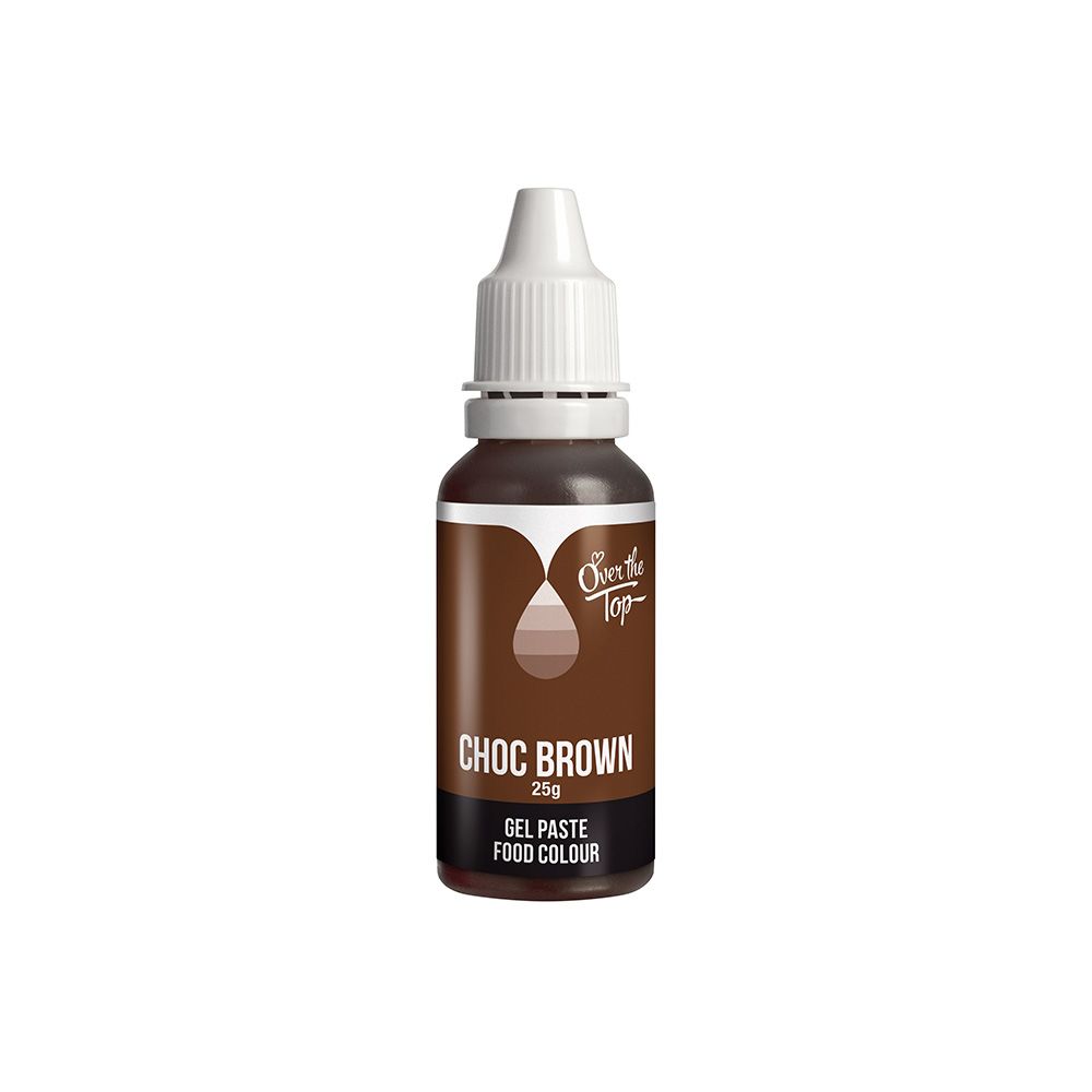 Over The Top Gel Food Colour Choc Brown 25g