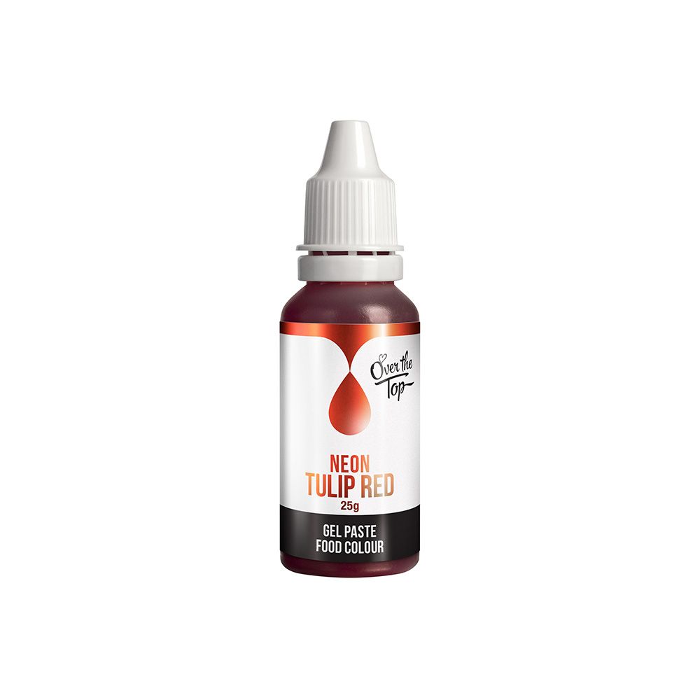 Over The Top Gel Neon Food Colour Tulip Red 25g