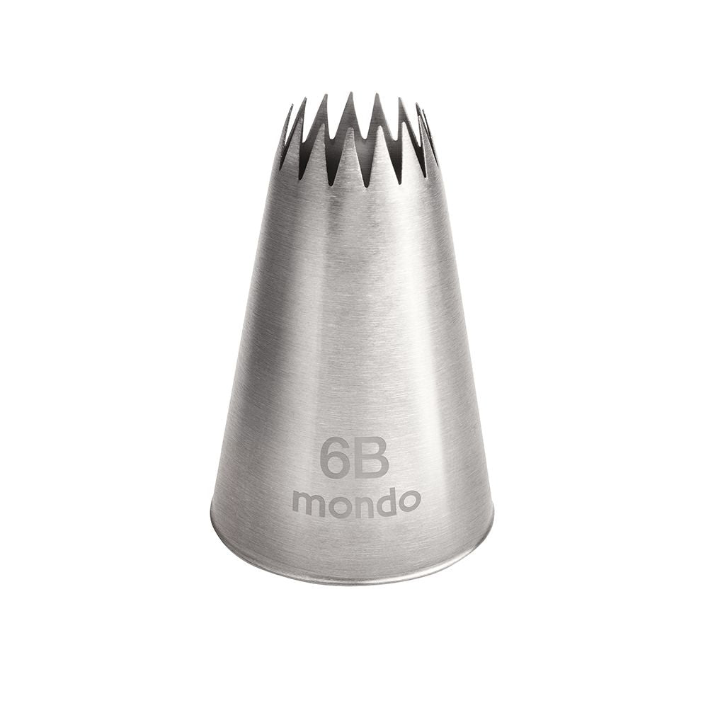 Mondo No. 6B Stainless Steel Open Star Piping Tip