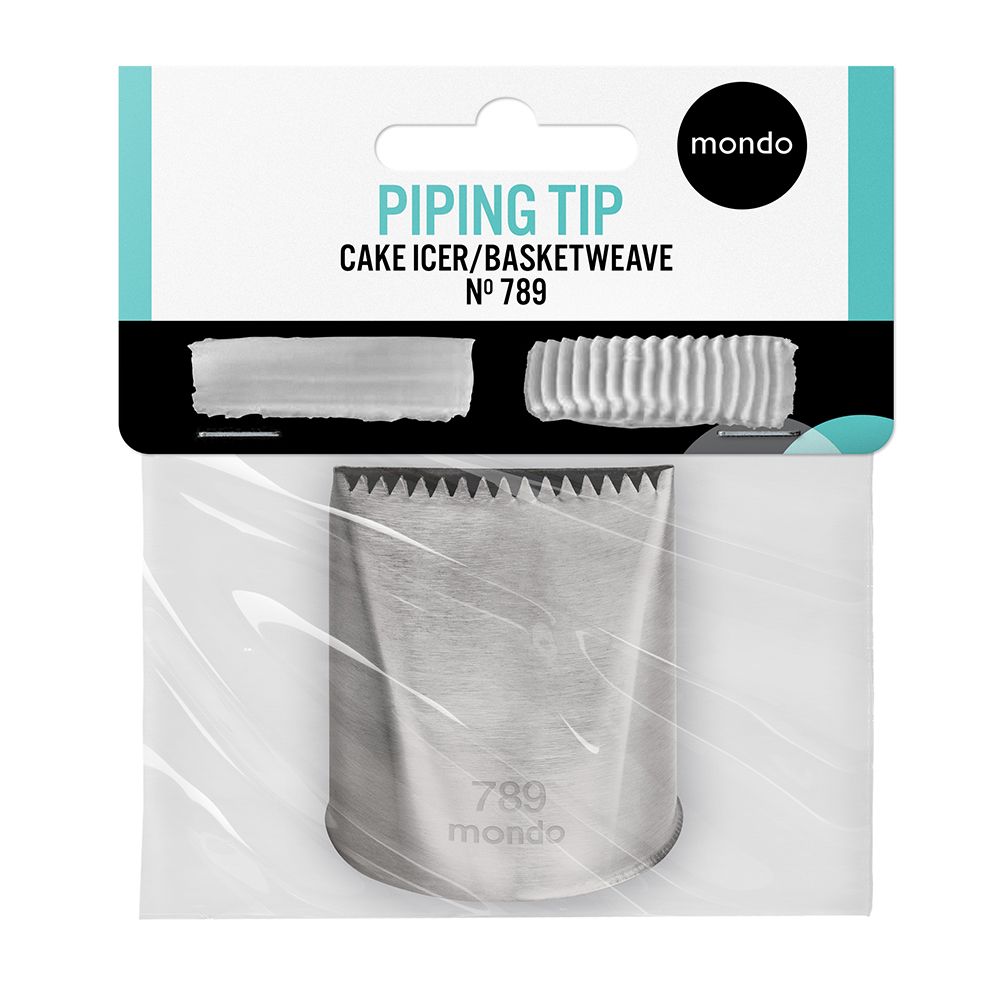 Mondo No. 789 Stainless Steel Cake Icer Basketweave Piping Tip