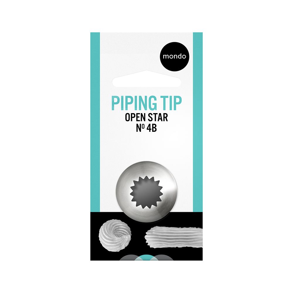 Mondo No. 4B Stainless Steel Open Star Piping Tip