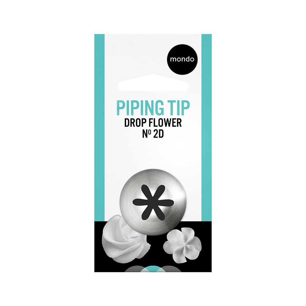 Mondo No. 2D Stainless Steel Drop Flower Piping Tip