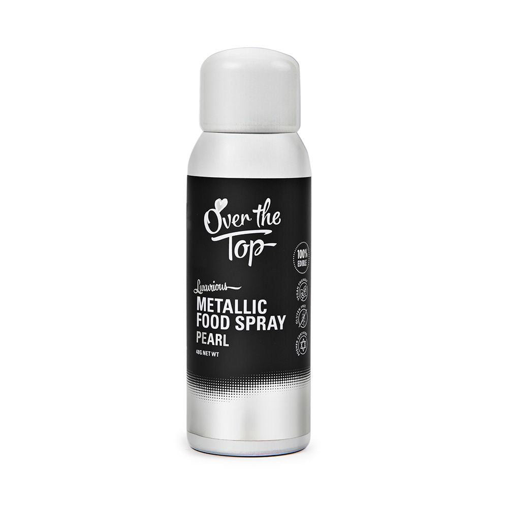 Over The Top Metallic Food Spray Pearl White 48g