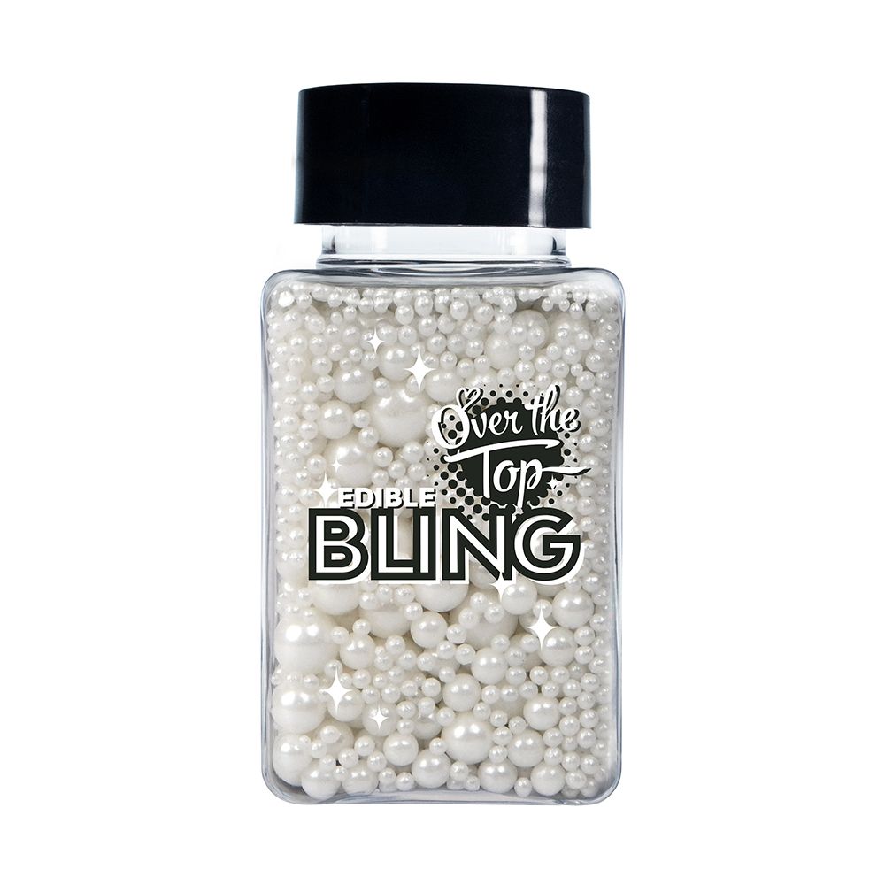 Over The Top Bling Sprinkles White Pearl Medley 65g