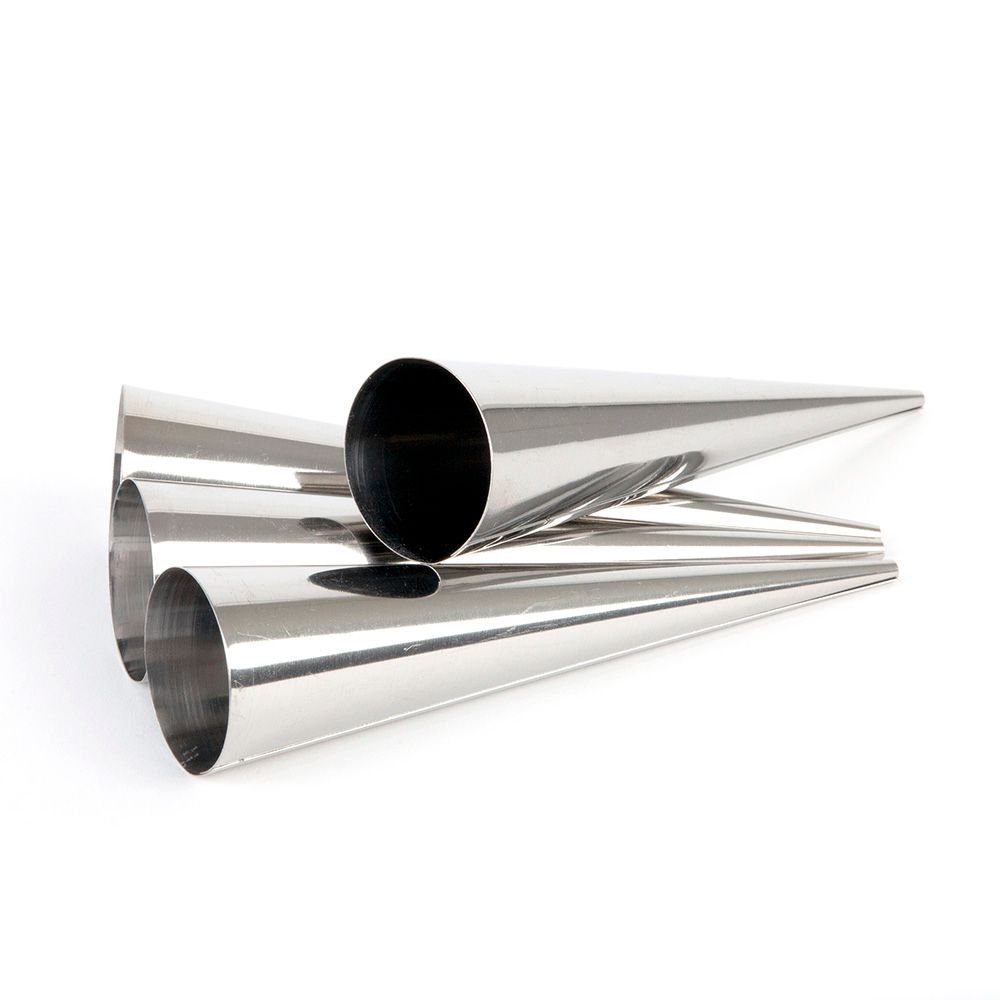 Mondo Cream Horn Moulds 4 Piece Stainless Steel