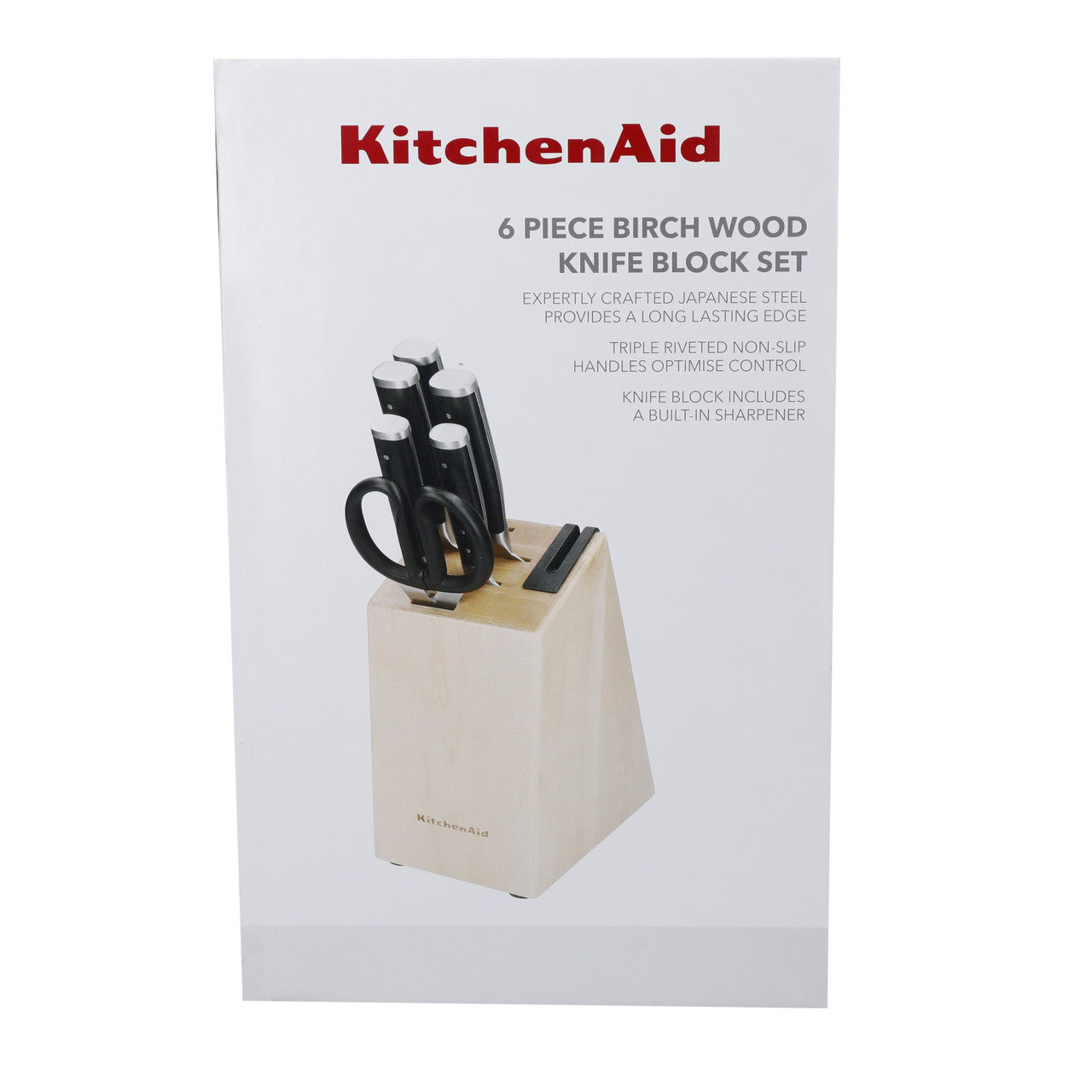 KitchenAid Classic 6 Piece Knife Set with Birchwood Block