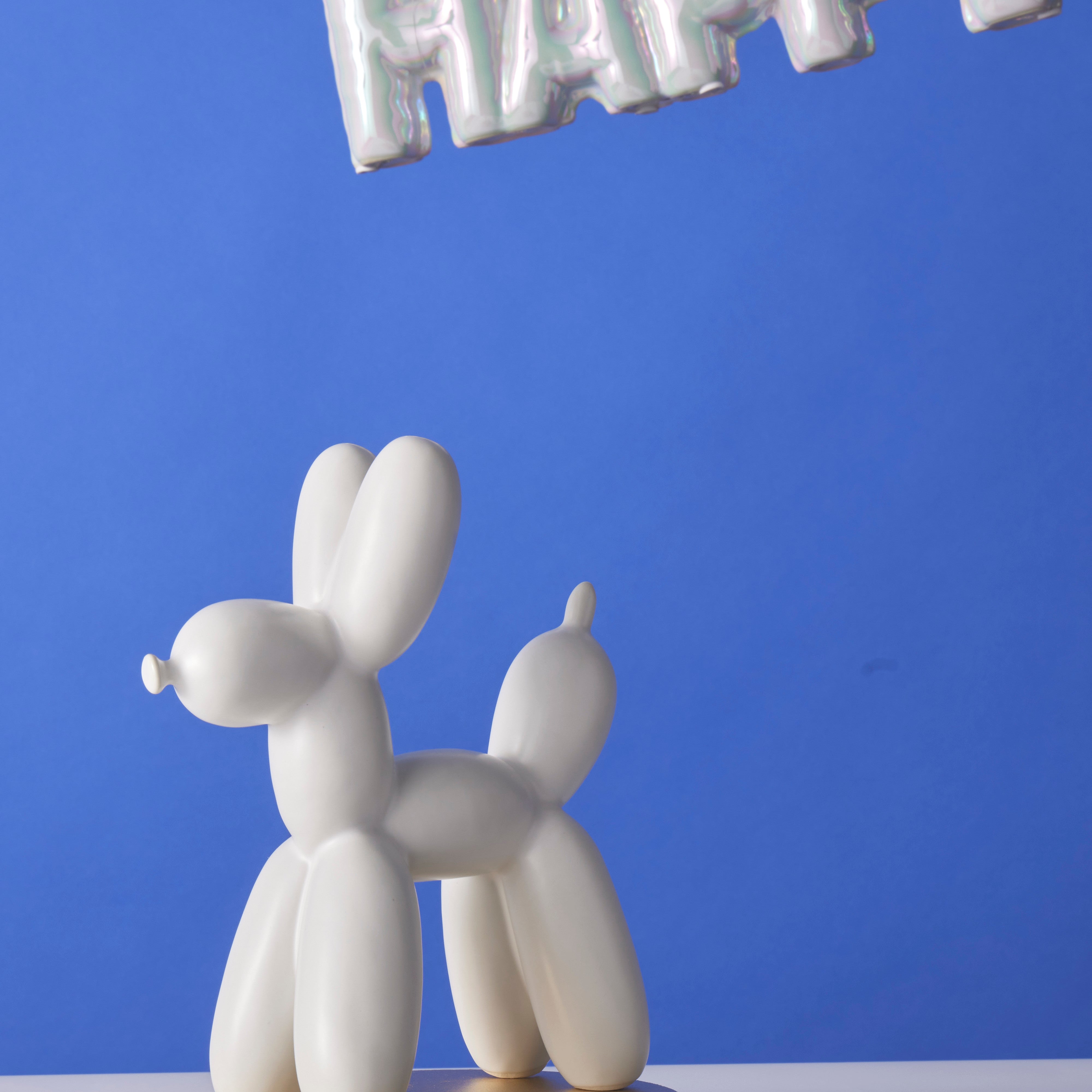 Emporium Bubbles Balloon Dog Sculpture Tall White