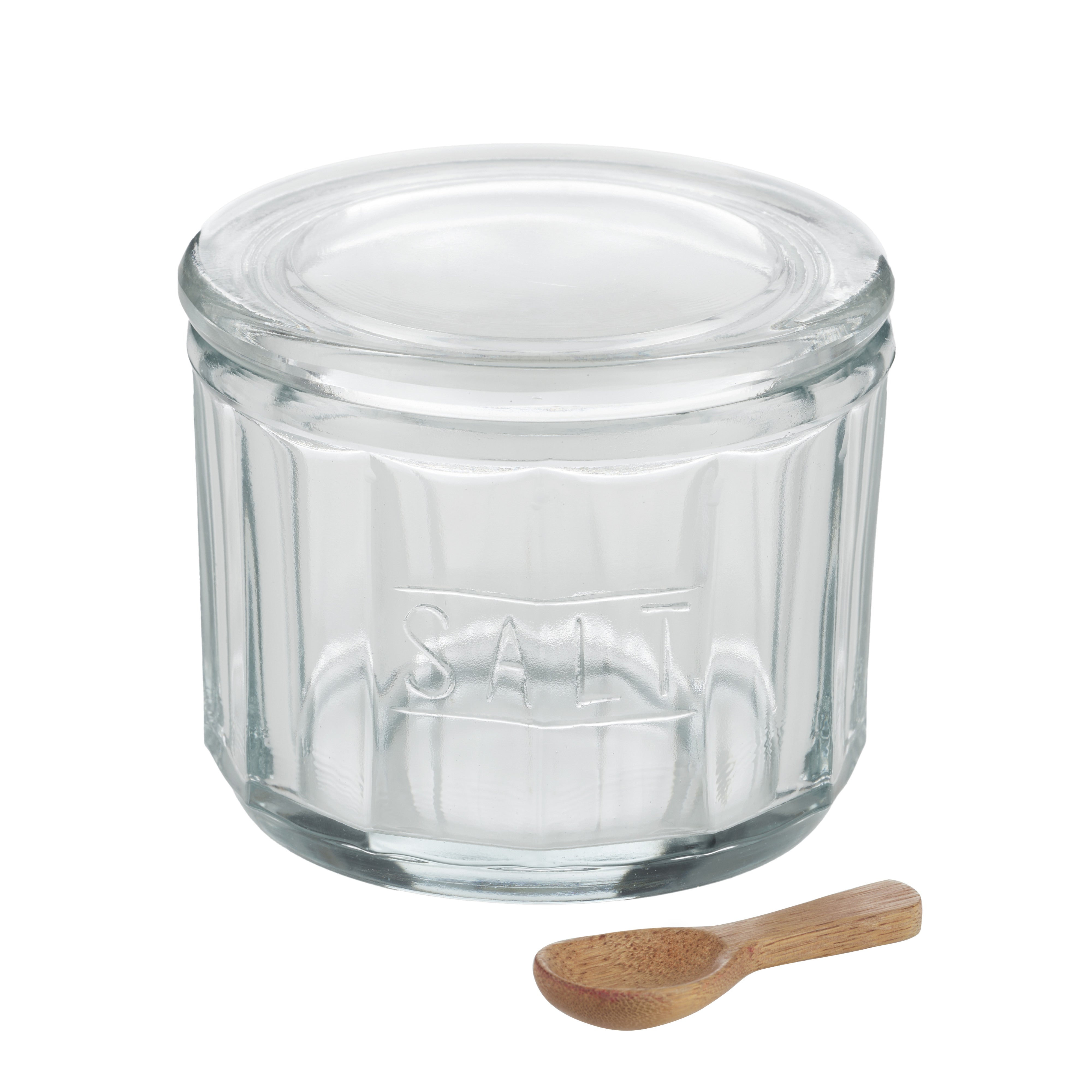 Davis & Waddell Eltham Glass Salt Jar with Scoop Clear