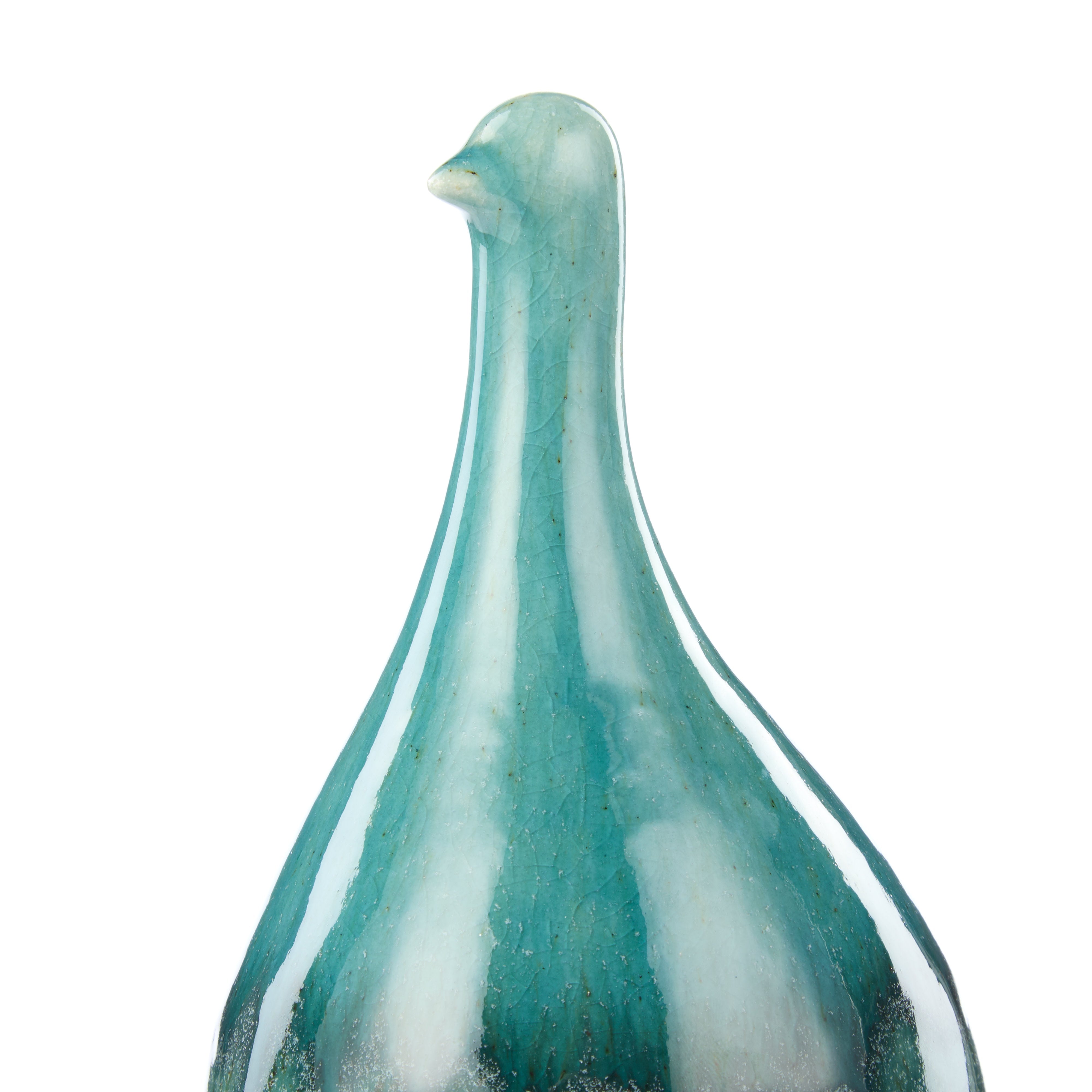 Amalfi Quinn Ceramic Bird Sculpture Large Blue